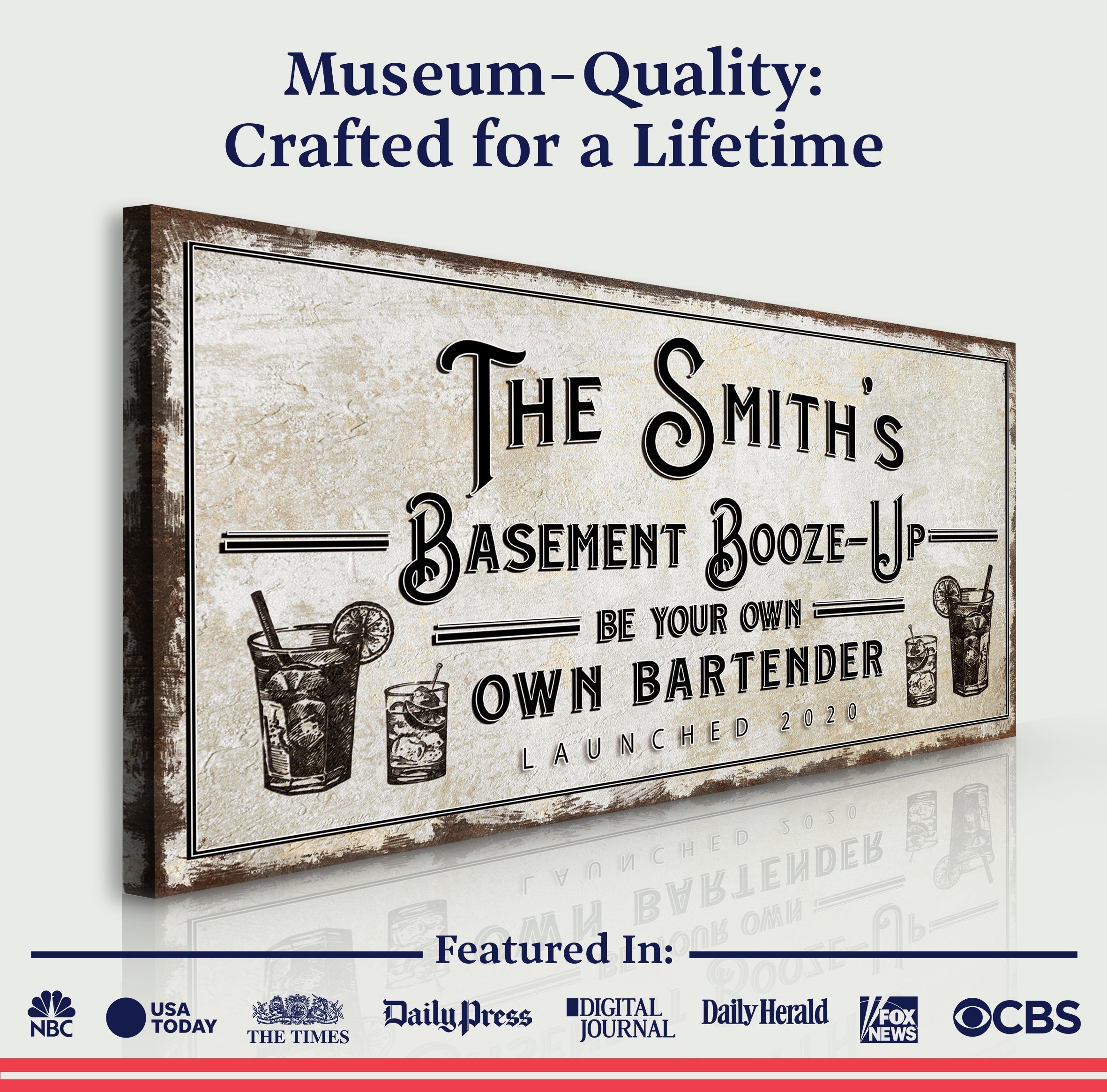 Basement Booze Up Sign on sale at MyriadMart