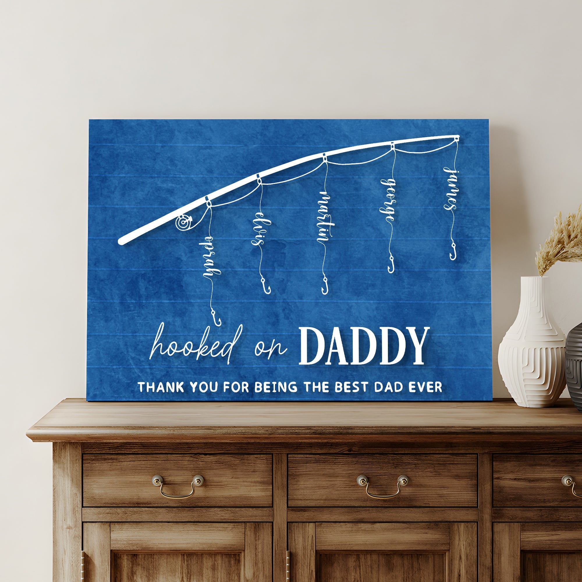 Hooked On Daddy Father's Day Gift Sign on sale at MyriadMart