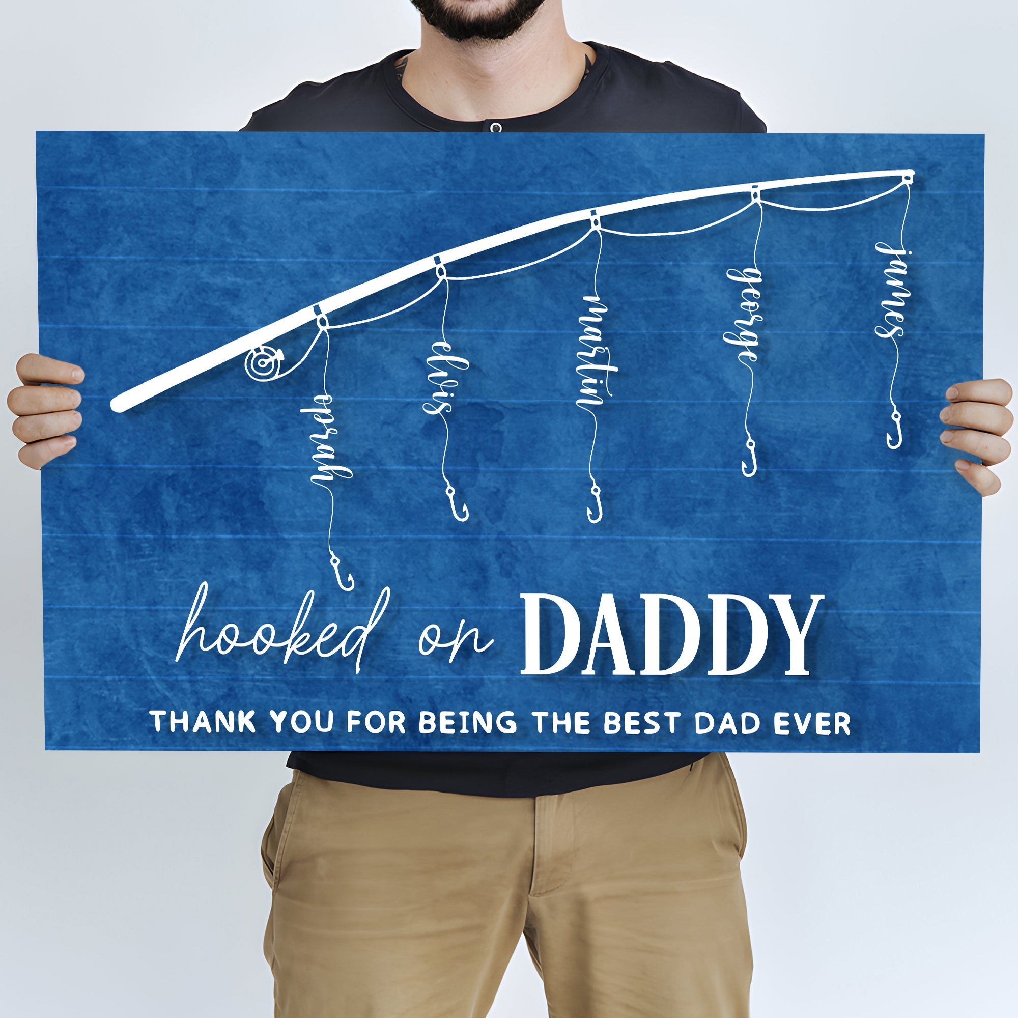 Hooked On Daddy Father's Day Gift Sign on sale at MyriadMart