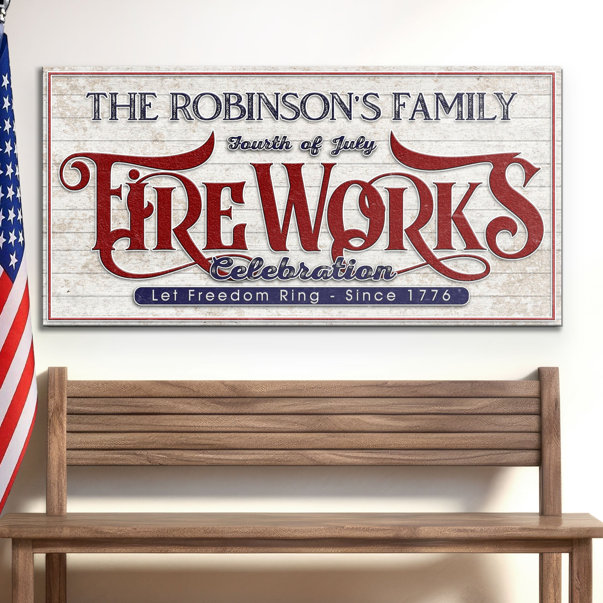 4th of July Fireworks Celebration Personalized Sign on sale at MyriadMart