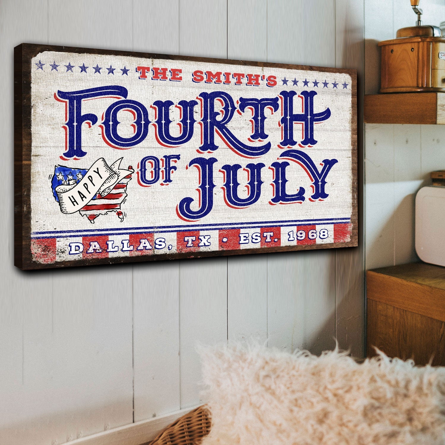 4th of July Personalized Welcome Sign on sale at MyriadMart