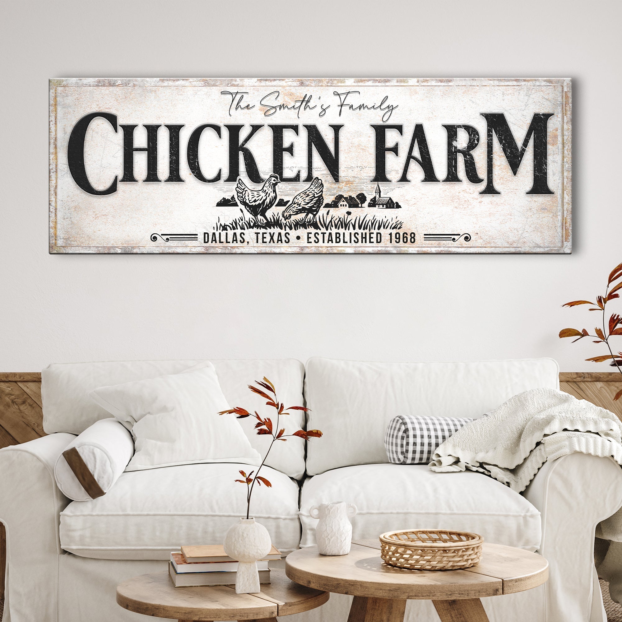 Chicken Family Farm Sign on sale at MyriadMart