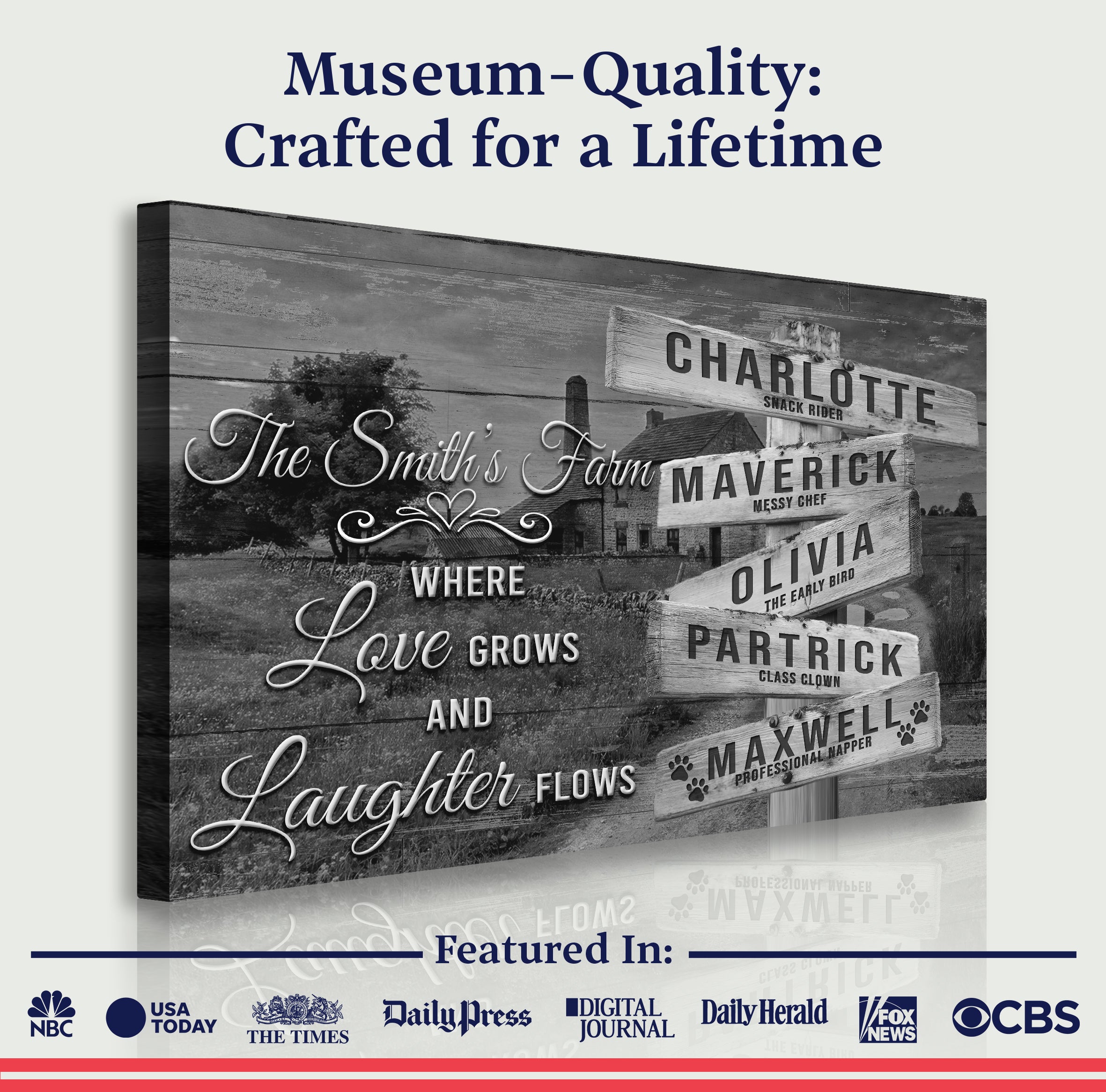 Where Love Grows And Laughter Flows Family Names Sign on sale at MyriadMart