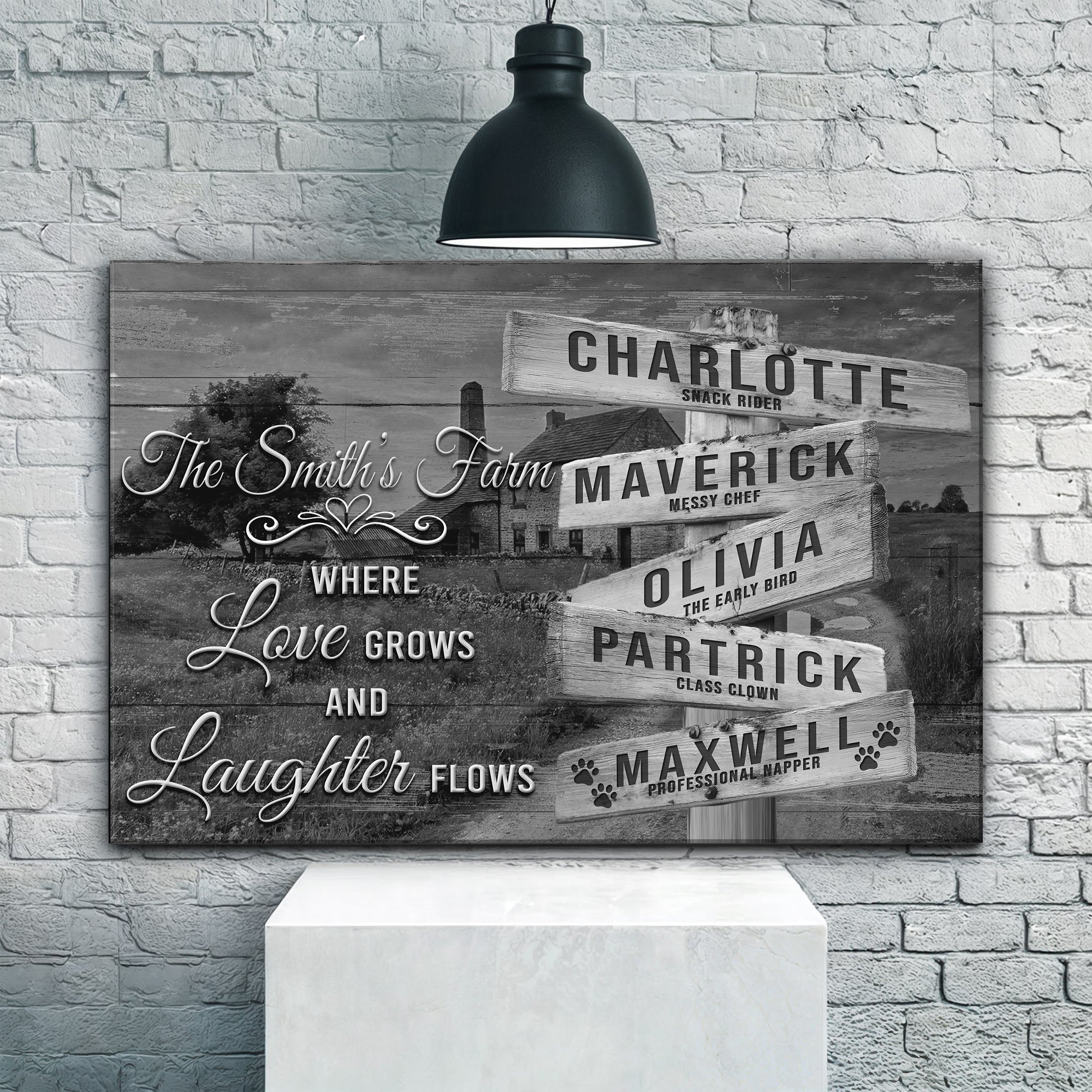 Where Love Grows And Laughter Flows Family Names Sign on sale at MyriadMart