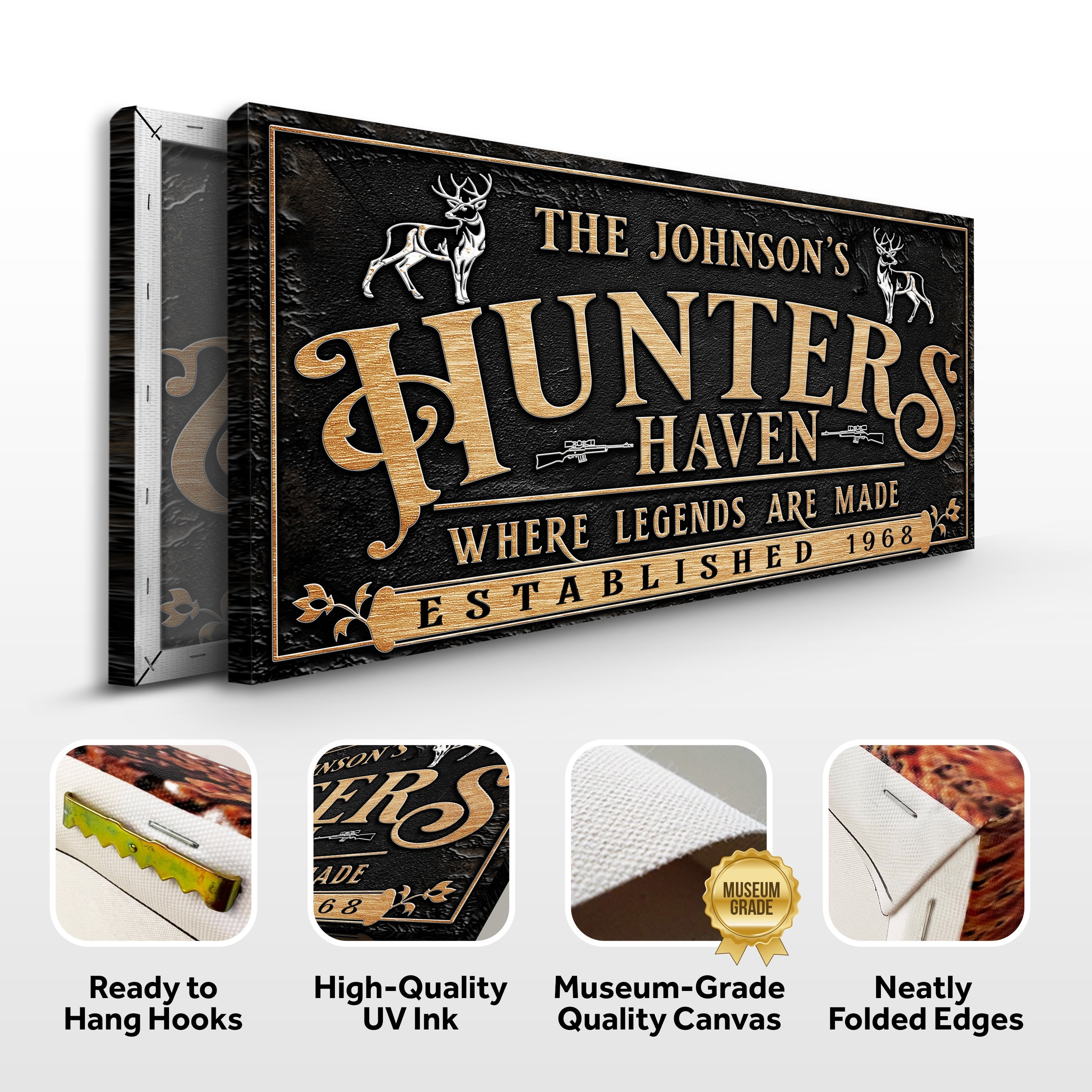 Personalized Hunters Haven Family Sign II on sale at MyriadMart