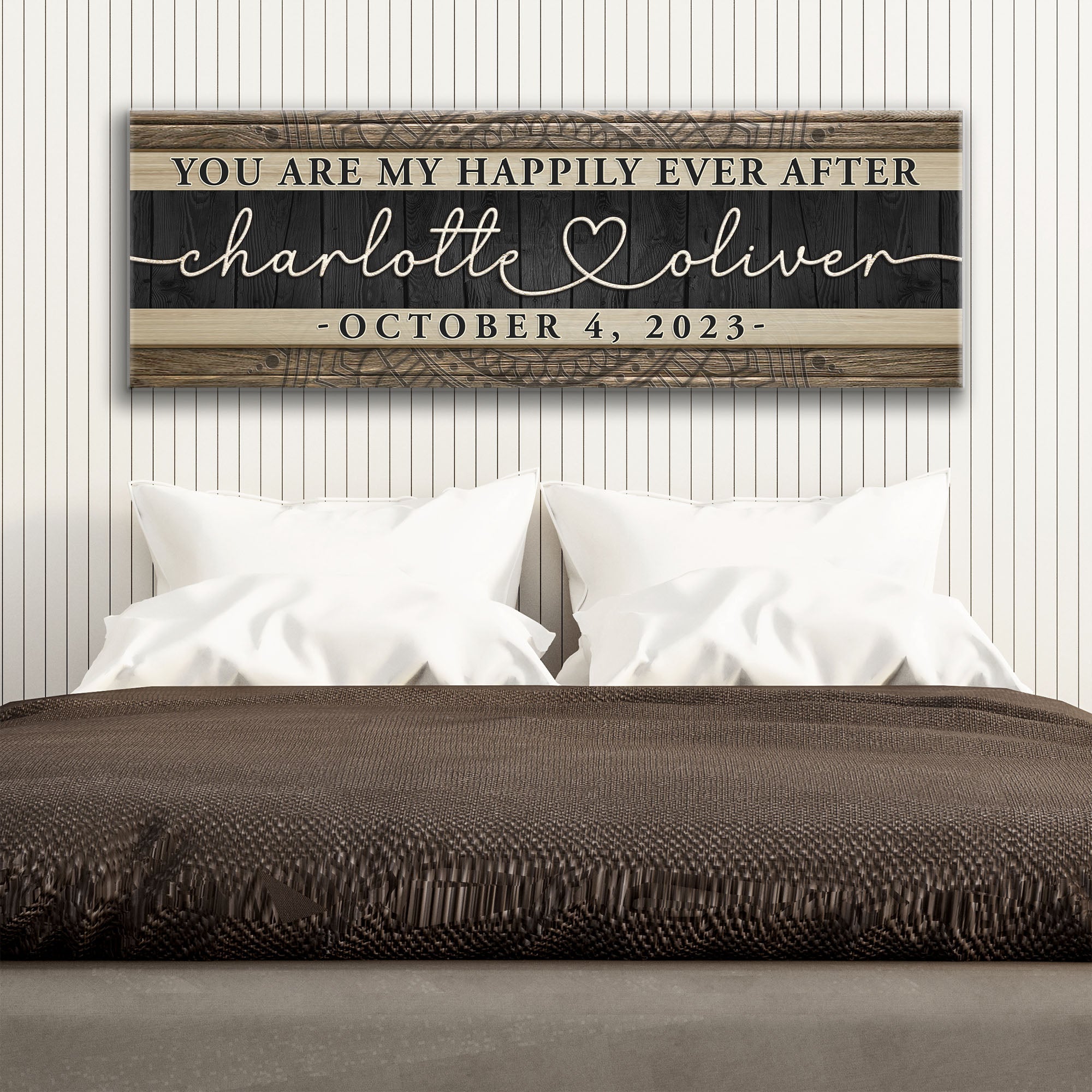 Personalized Happily Ever After Couple Sign V on sale at MyriadMart