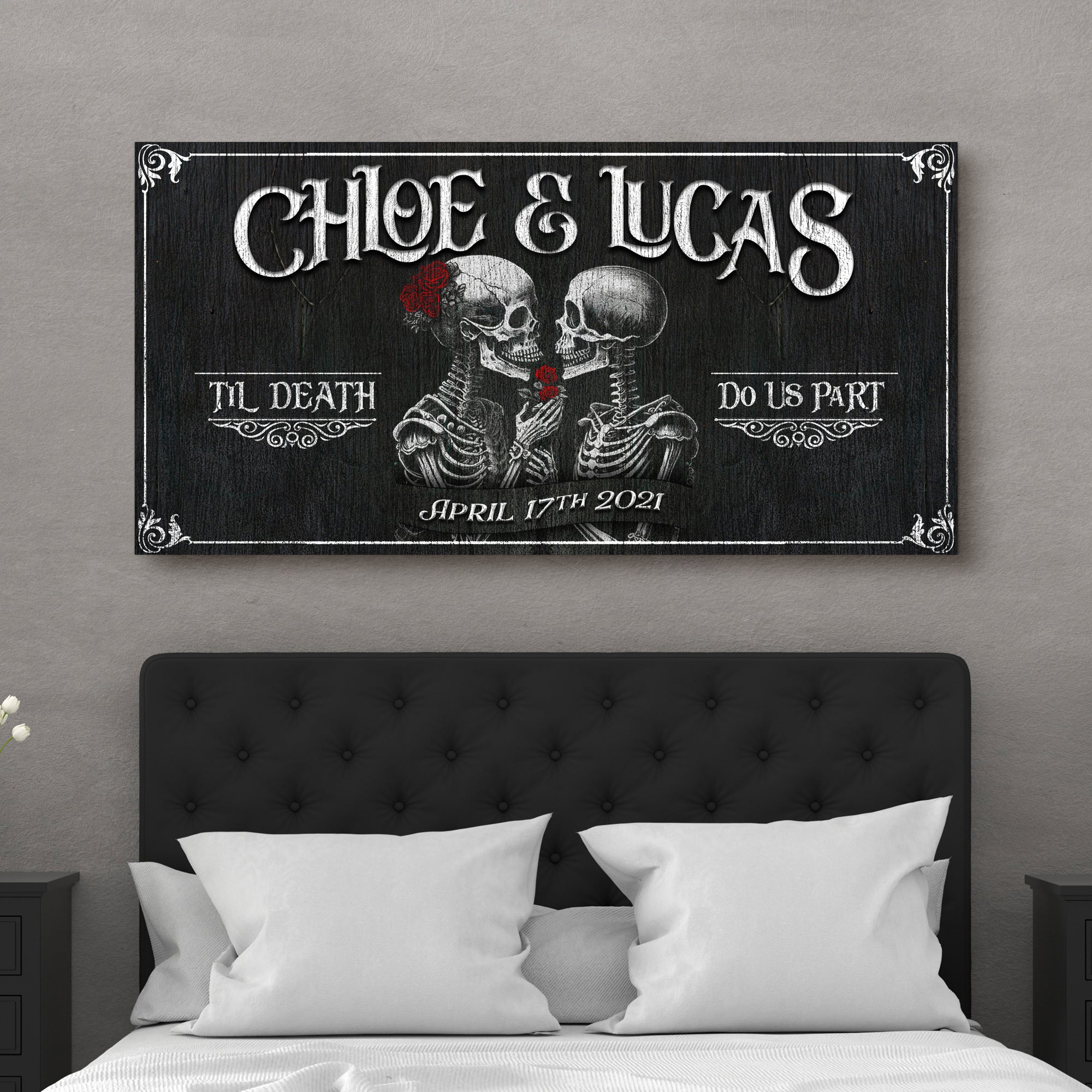 Till Death Do Us Part Skeleton Couple Sign V on sale at MyriadMart