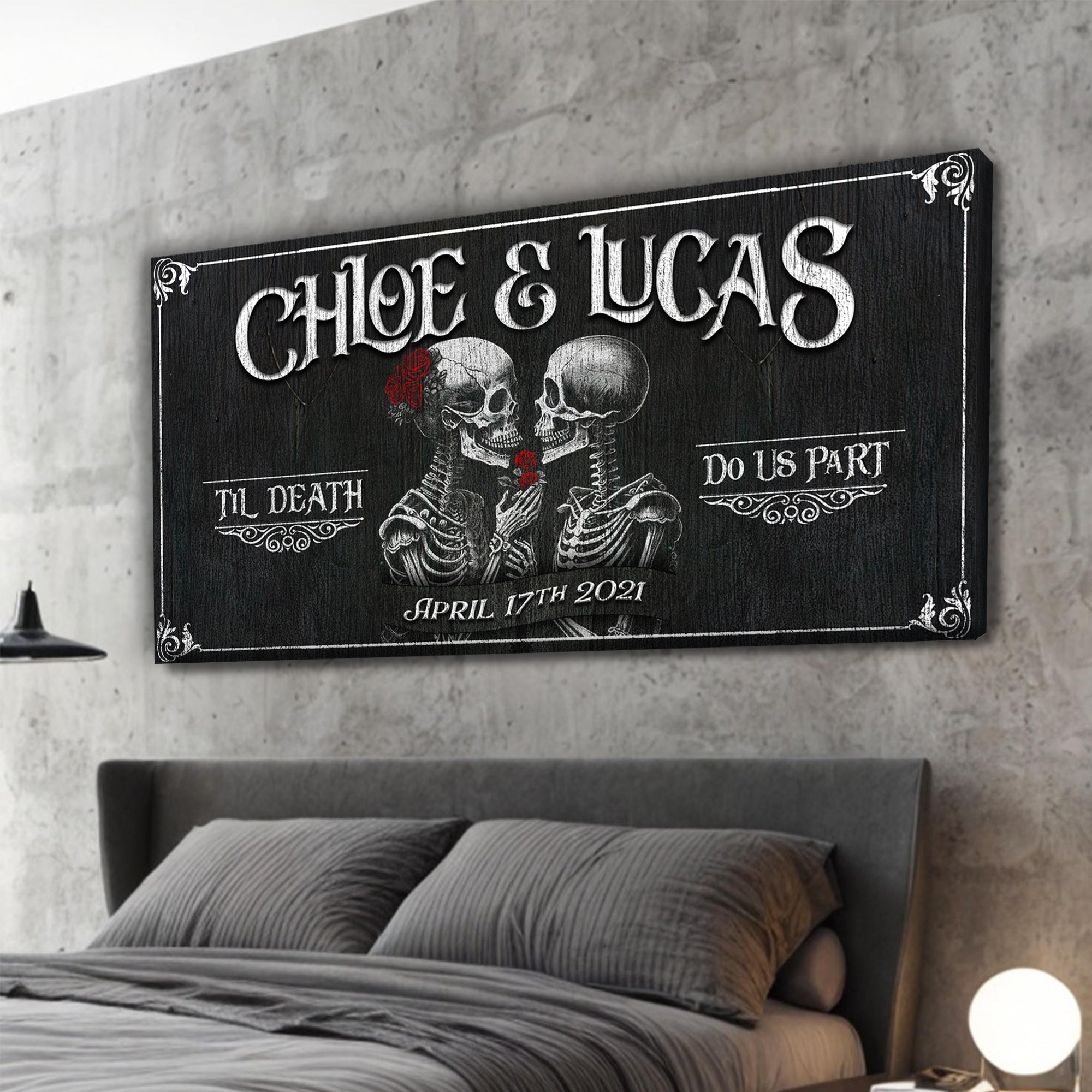 Till Death Do Us Part Skeleton Couple Sign V on sale at MyriadMart