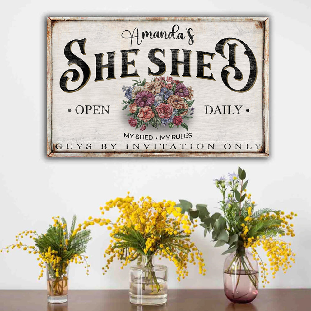 Personalized She Shed Sign XIII on sale at MyriadMart