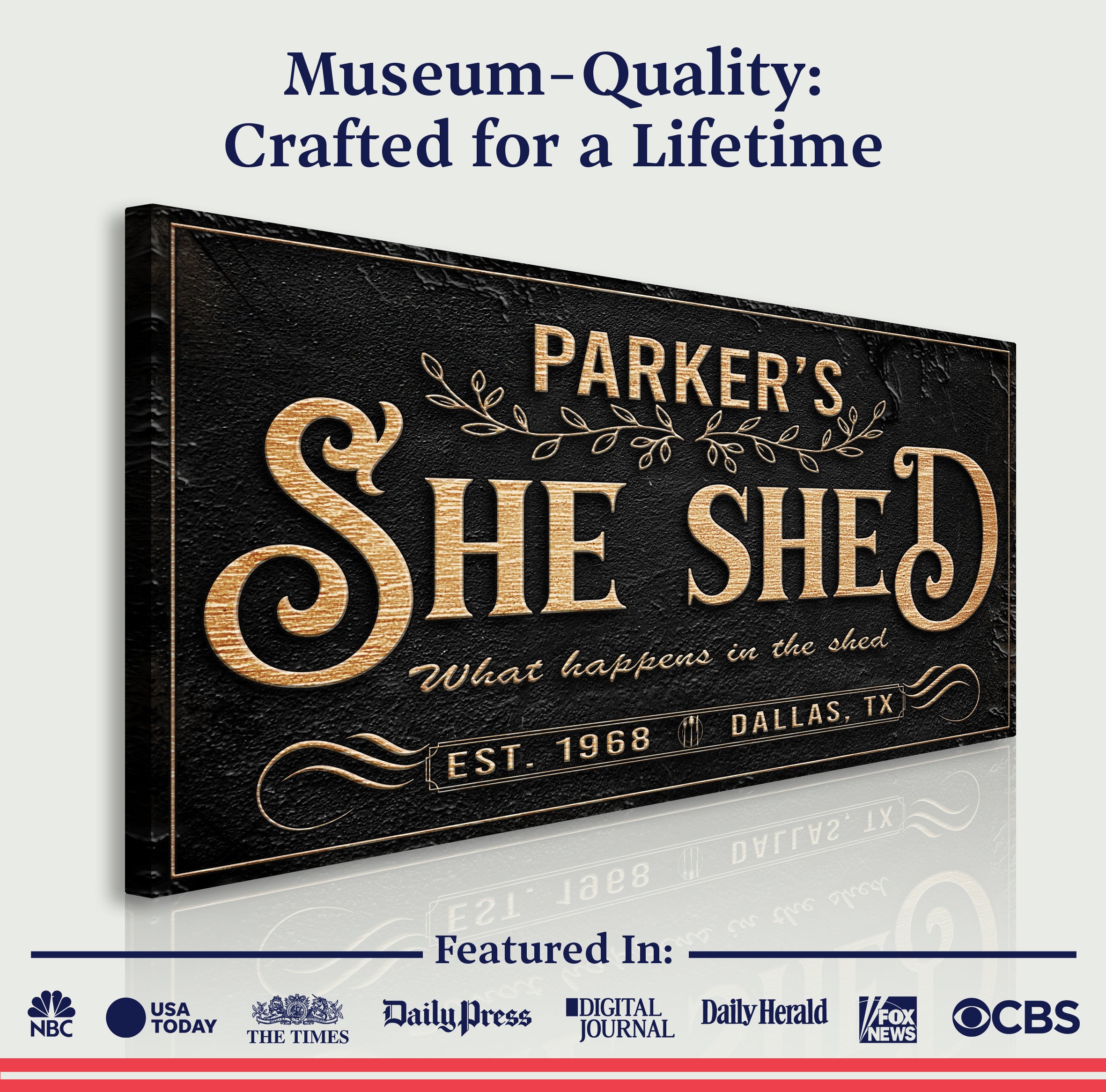 Personalized She Shed Sign XX on sale at MyriadMart