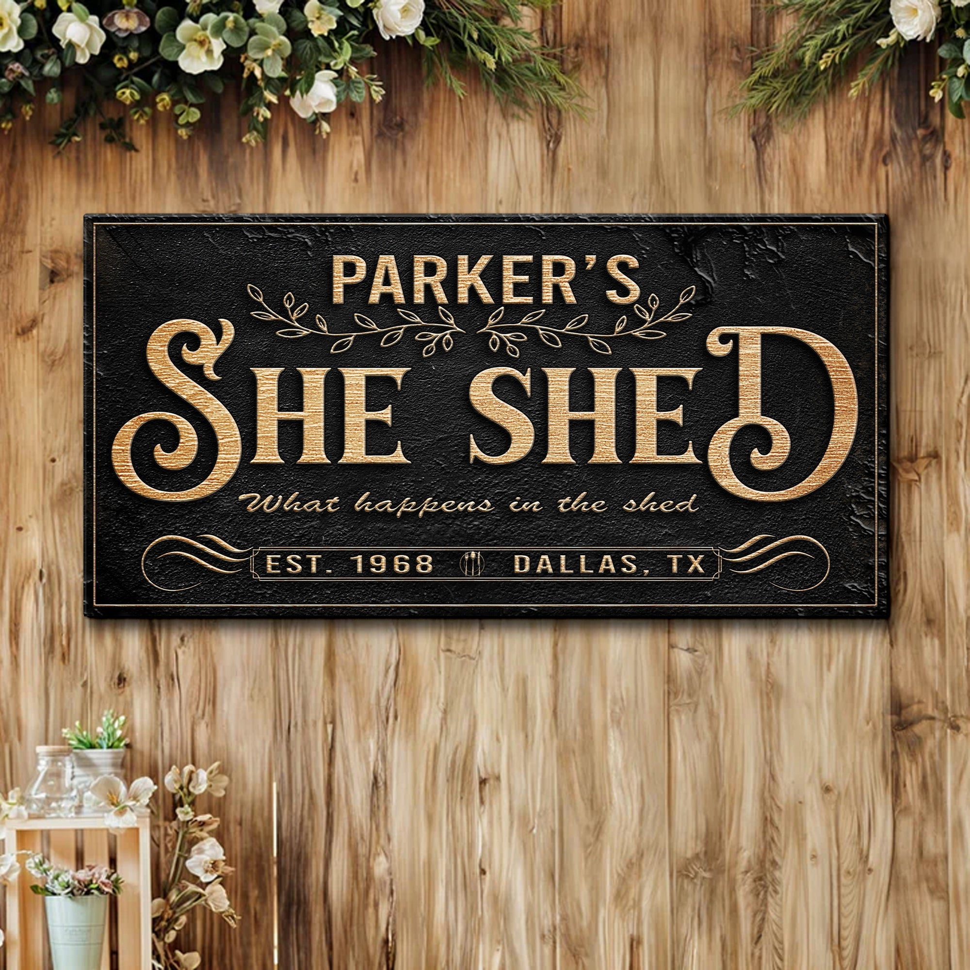 Personalized She Shed Sign XX on sale at MyriadMart