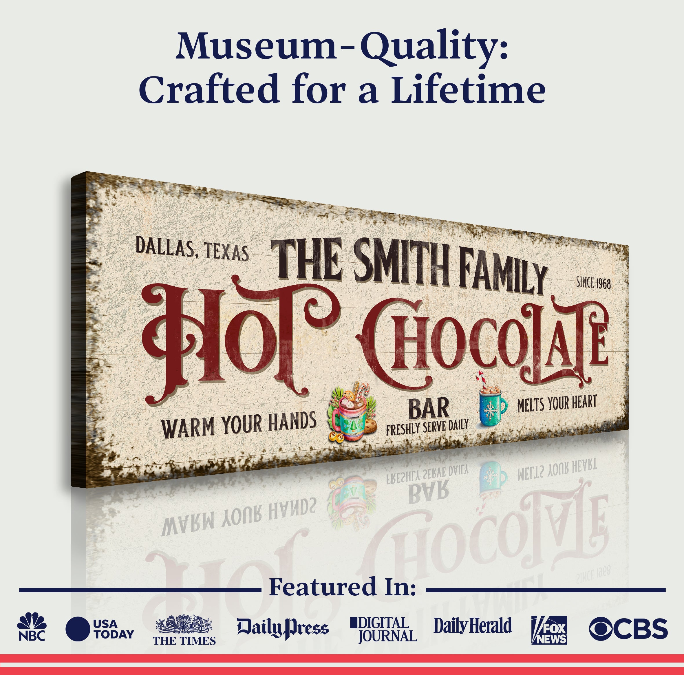 Hot Chocolate Christmas Bar Sign on sale at MyriadMart