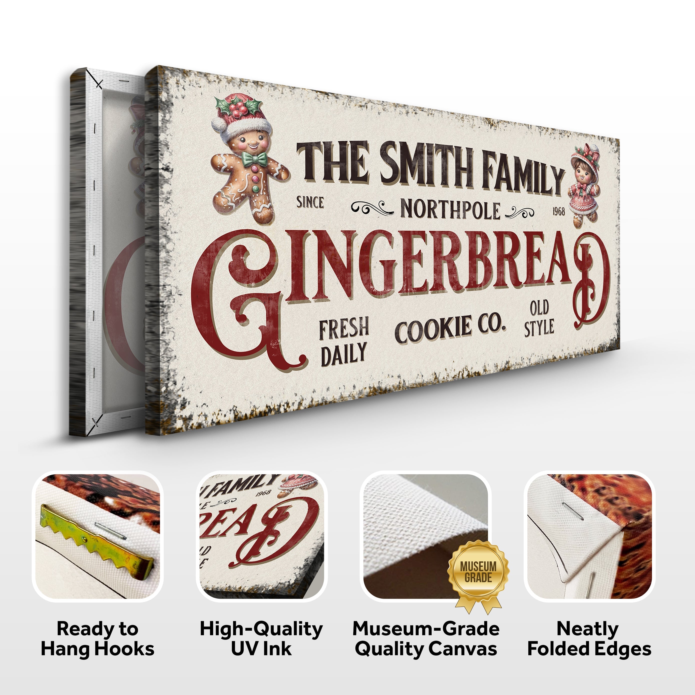 Family Gingerbread Bakery Christmas Sign on sale at MyriadMart