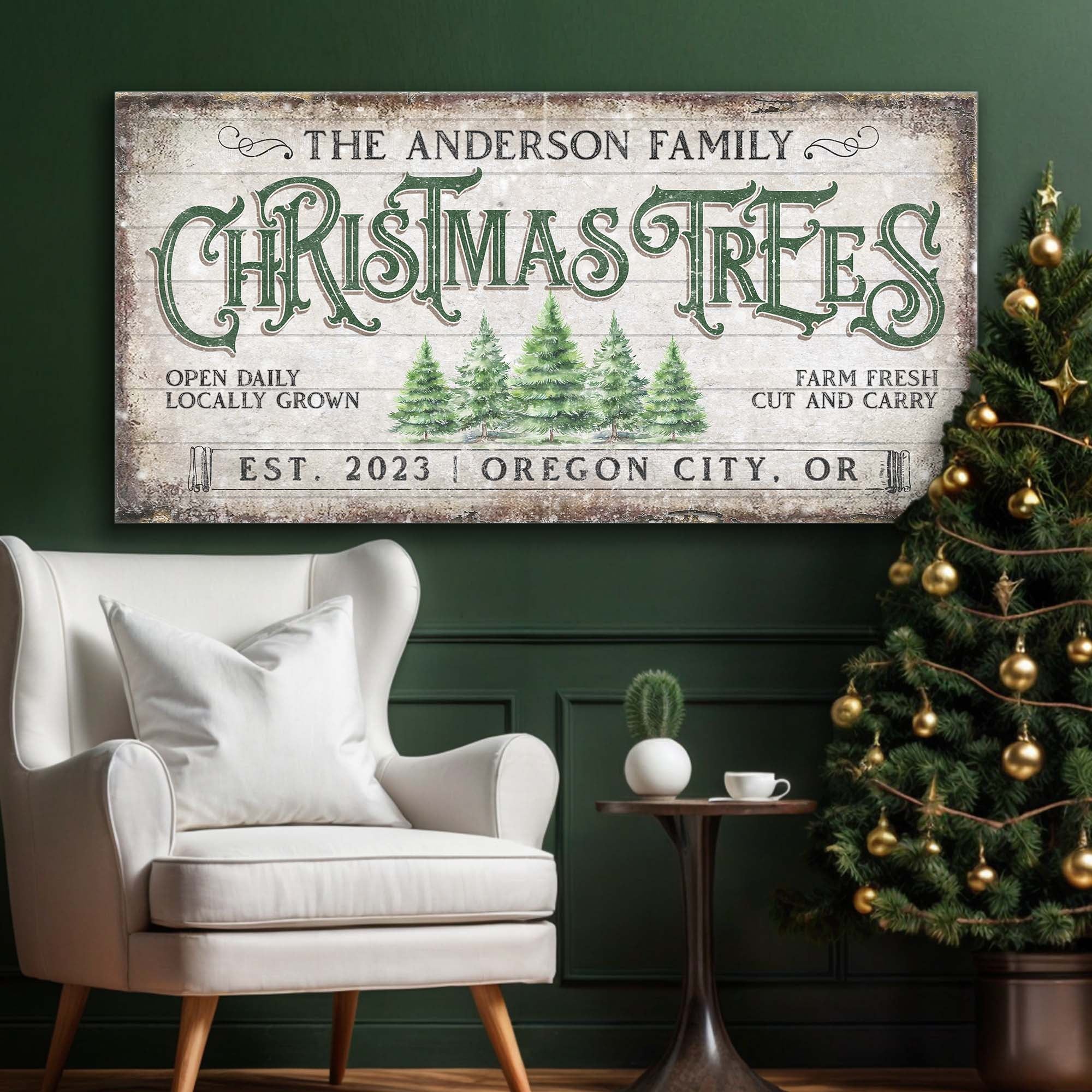 Family Christmas Tree Farm Sign IV on sale at MyriadMart