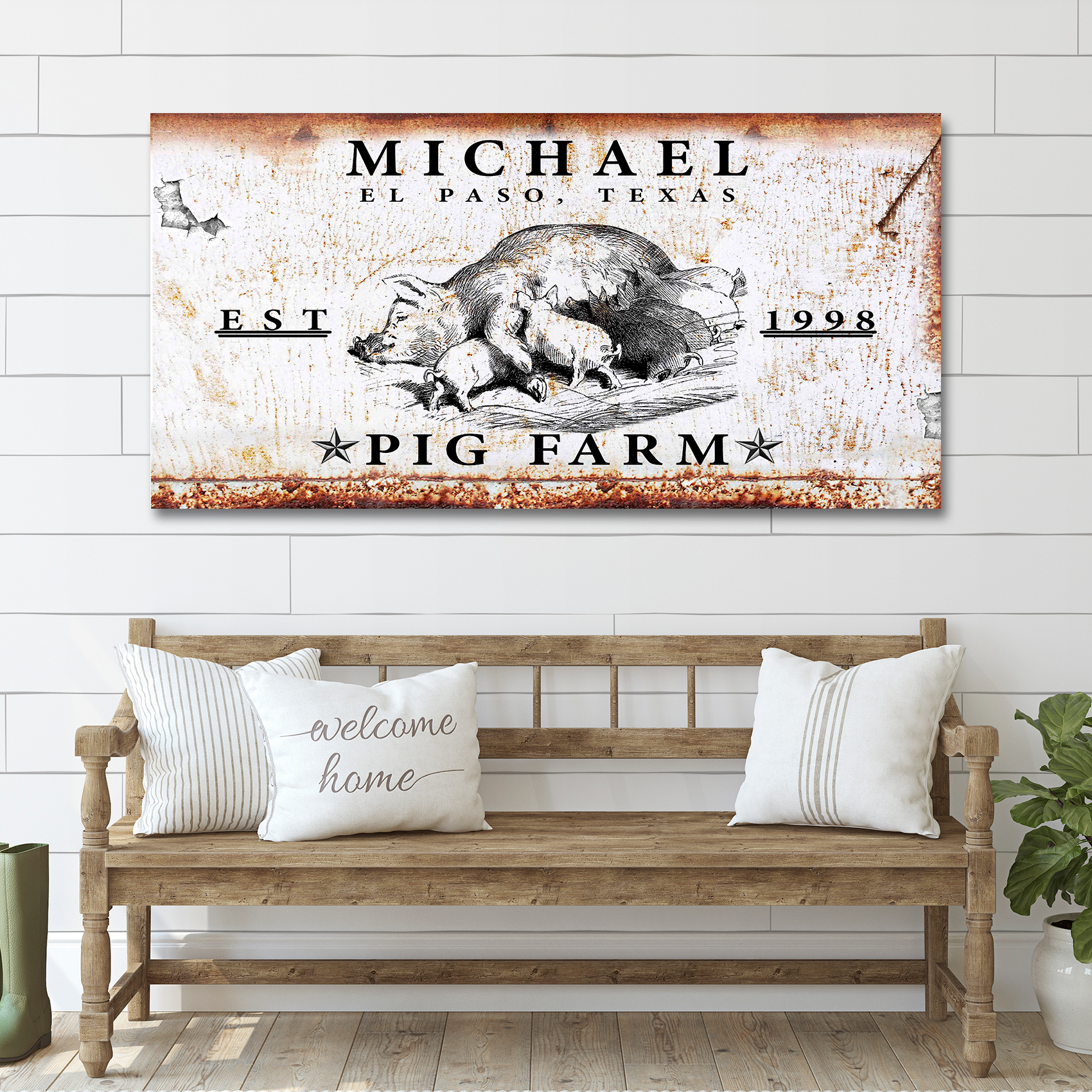 Pig Farm Sign on sale at MyriadMart