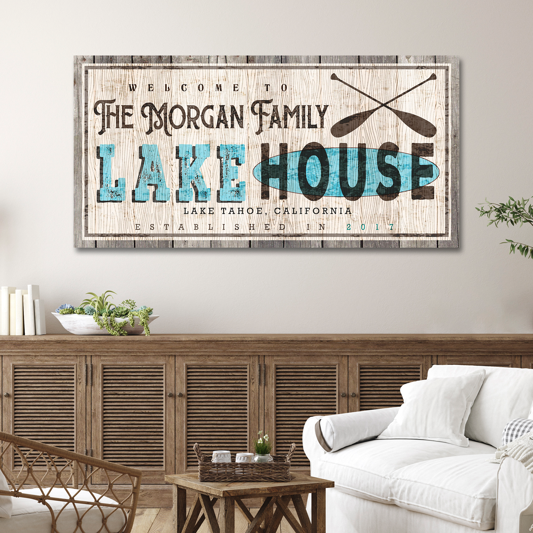 Vintage Family Lake House Sign on sale at MyriadMart