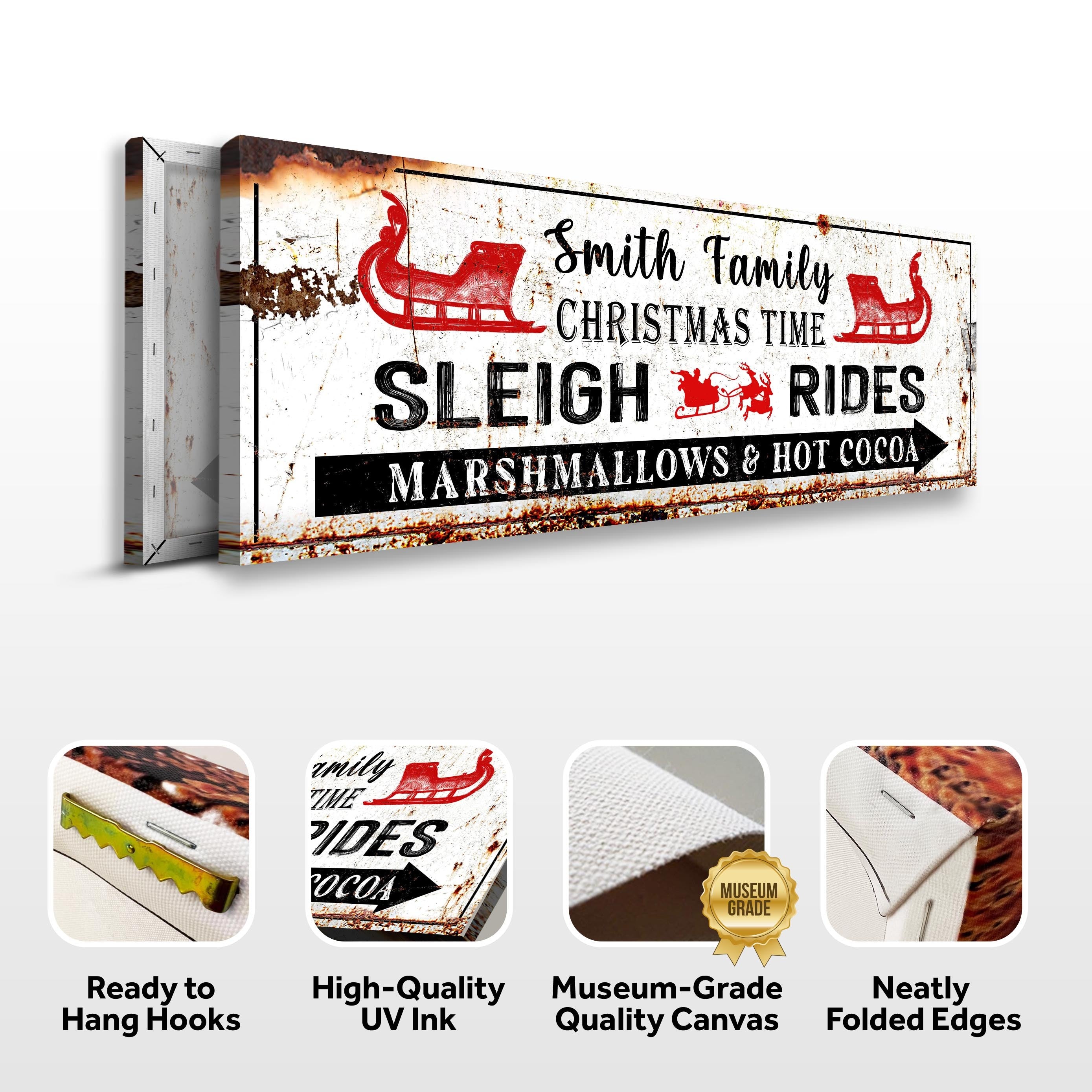 Christmas Sleigh Rides Sign on sale at MyriadMart