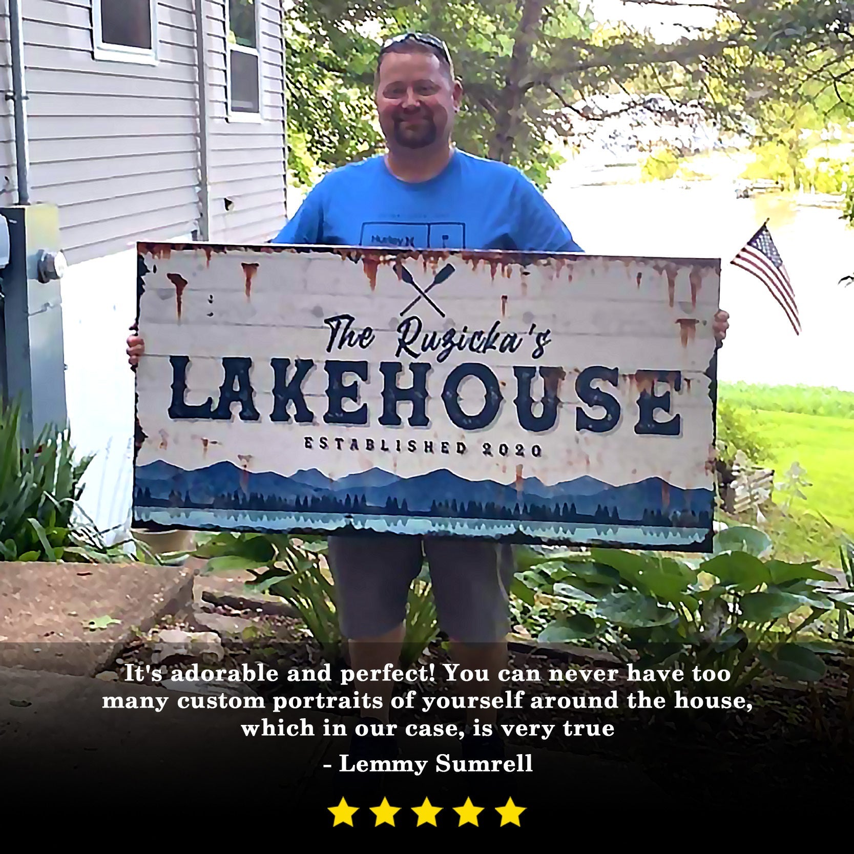 Family Lake House Vintage Sign on sale at MyriadMart