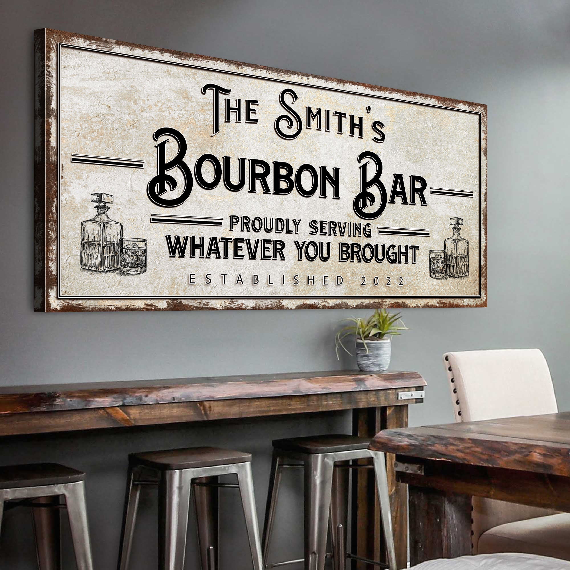 Personalized Bourbon Bar Sign on sale at MyriadMart