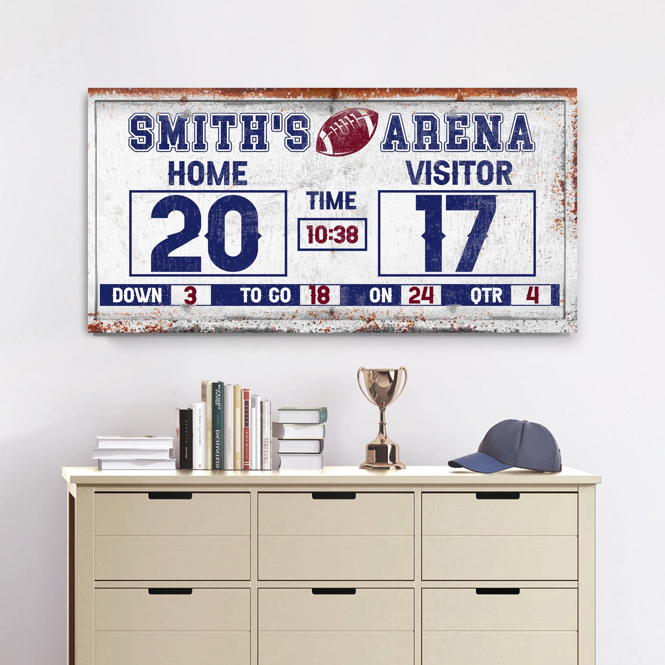 Personalized Football Scoreboard Sign on sale at MyriadMart
