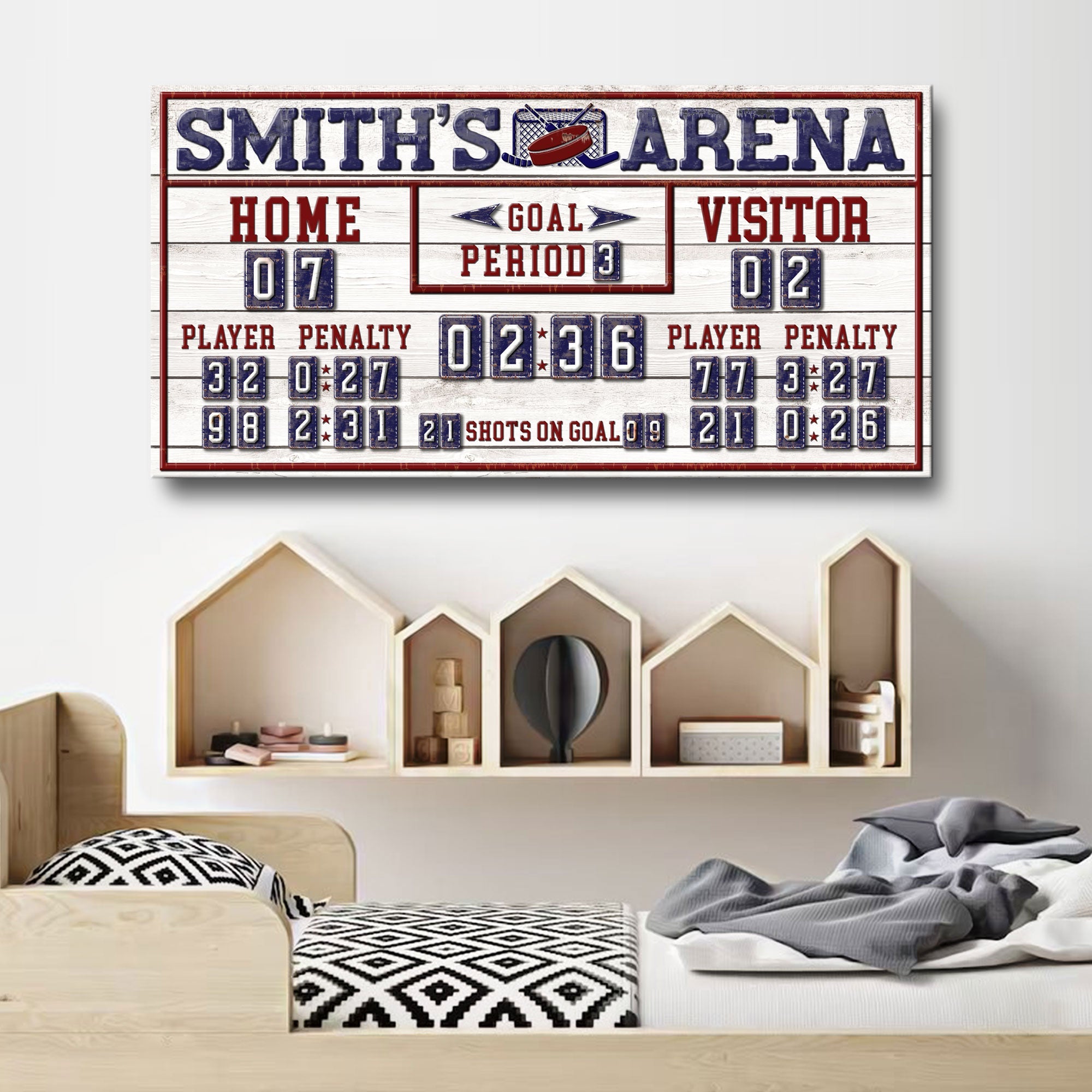 Personalized Hockey Scoreboard Sign on sale at MyriadMart