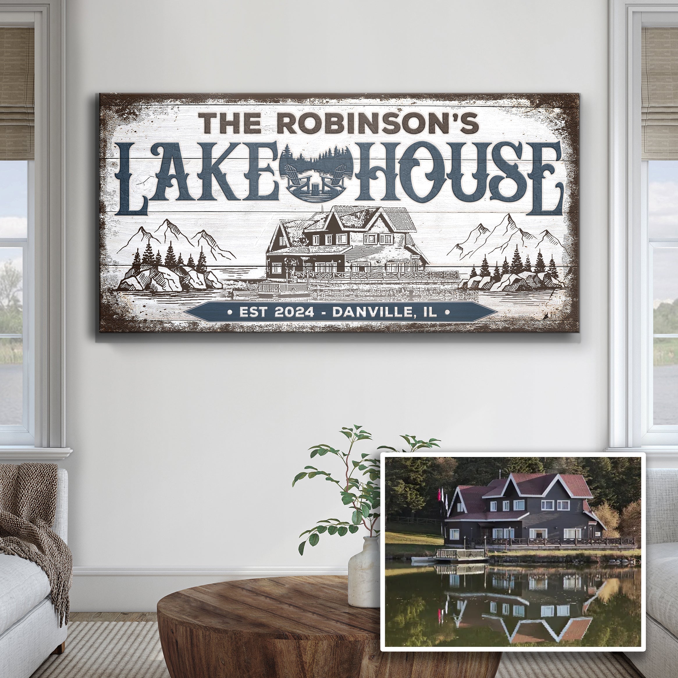 Personalized Lake House Sign II on sale at MyriadMart