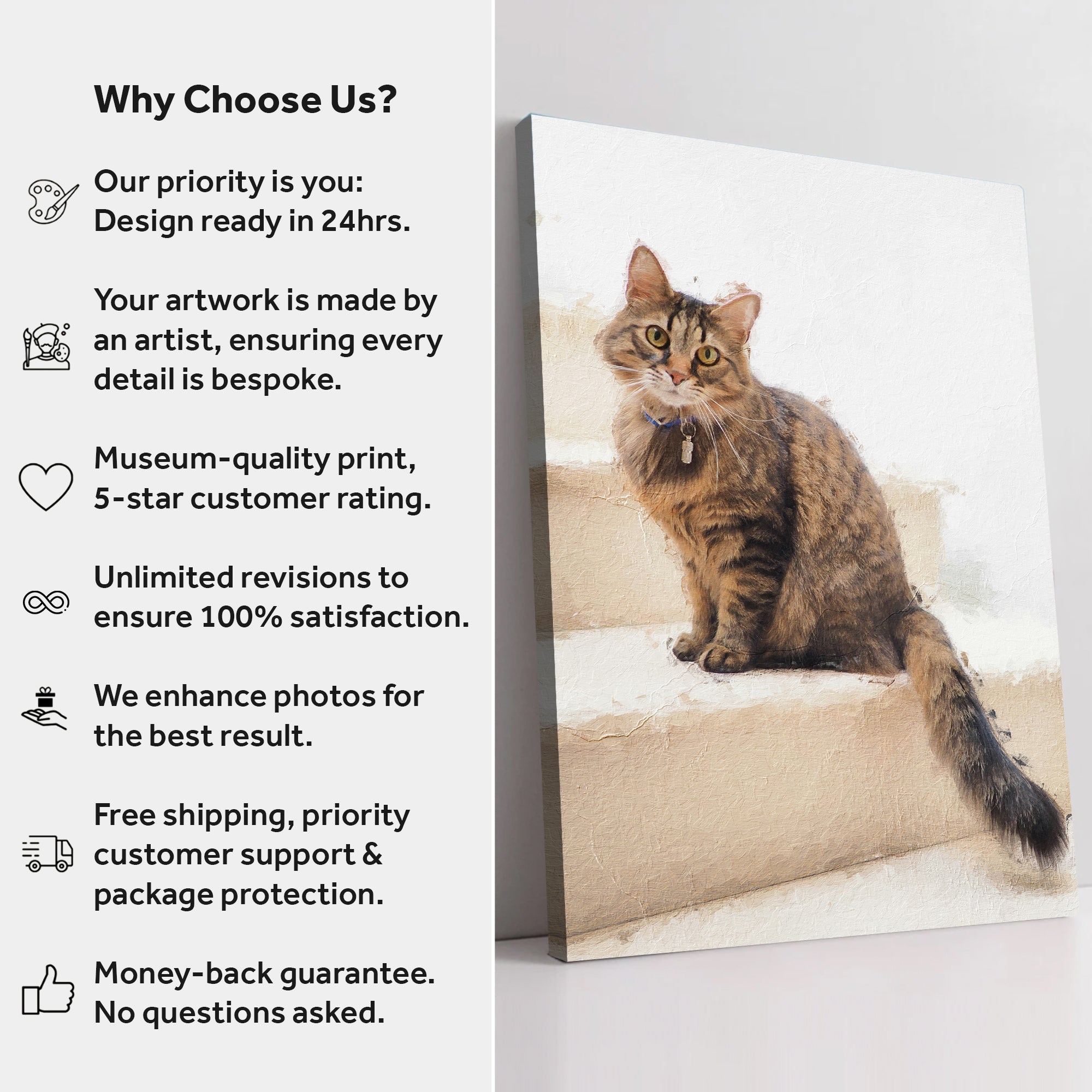 Pet Watercolor Portrait Custom Wall Art on sale at MyriadMart