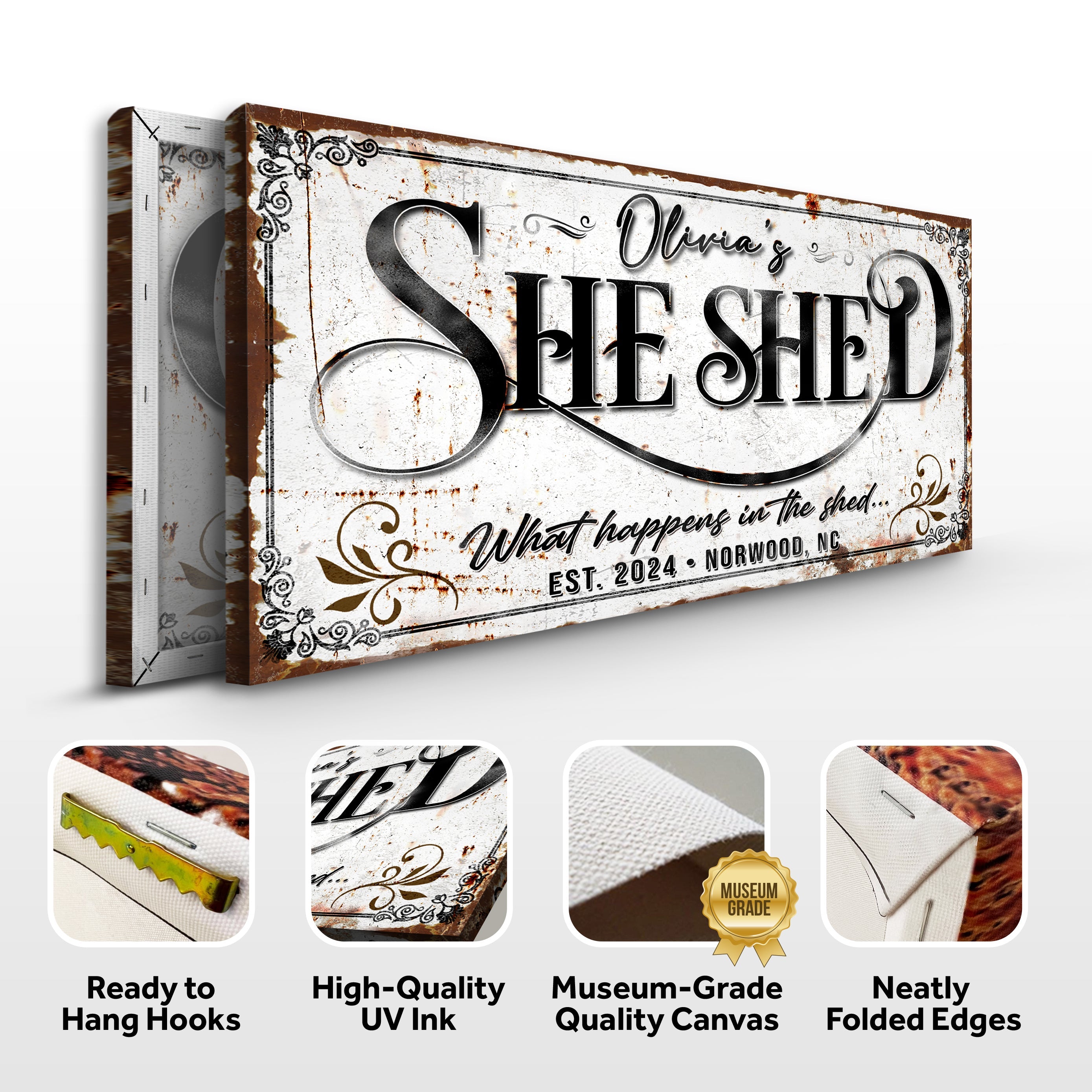 Personalized She Shed Sign XVIII on sale at MyriadMart