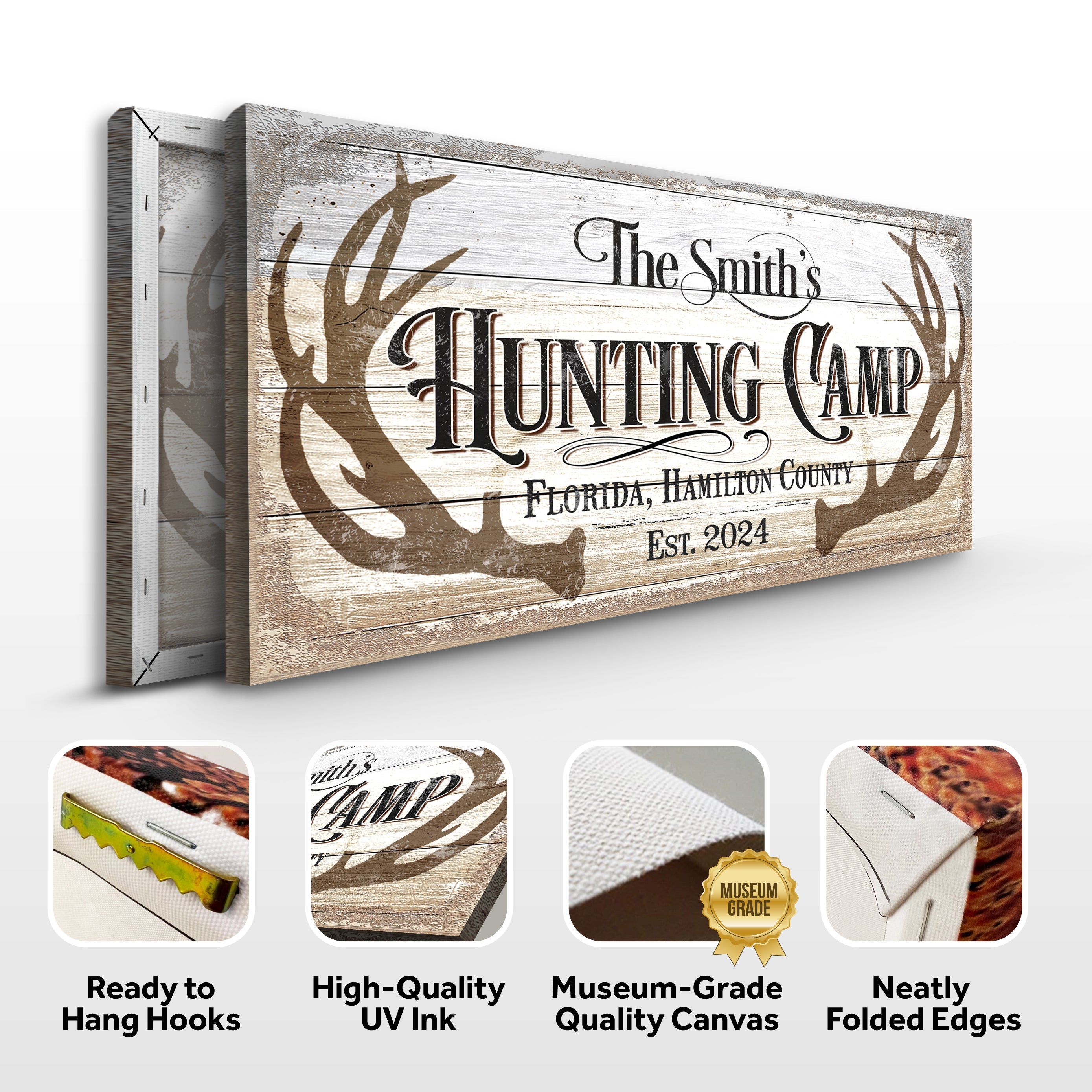 Hunting Camp Family Sign on sale at MyriadMart