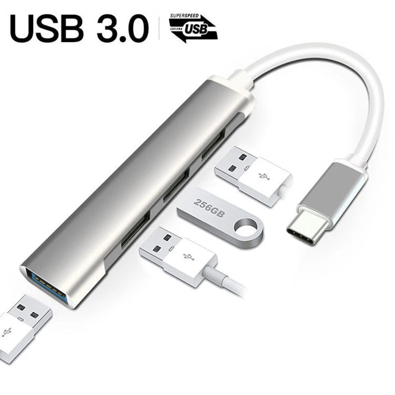 Type C Extender Hub Hub Docking Station USB C One to Four Computer Splitter USB 3.0