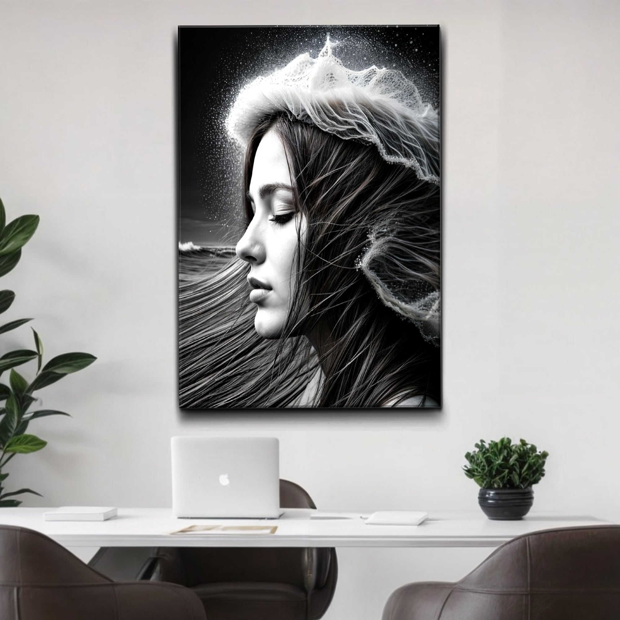 Monochrome Serene Woman Wall Art on sale at MyriadMart
