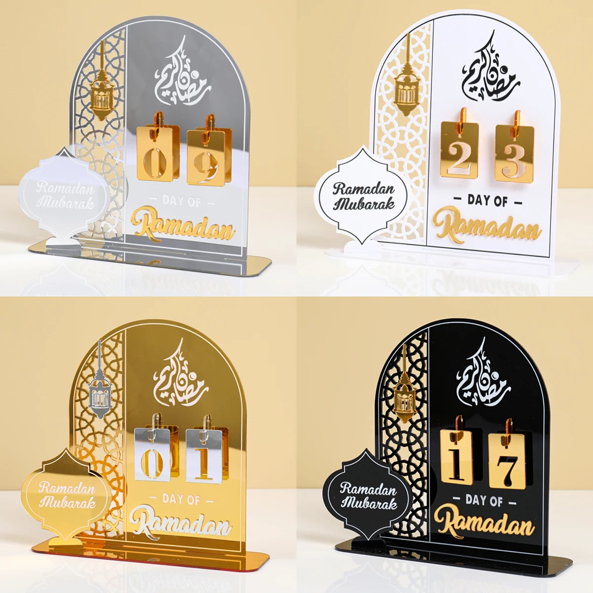 Ramadan Countdown Calendar Acrylic Eid Mubarak Ornament Kareem Ramadan Decoration 2024 For Home Islamic Muslim Party Decor Gifts