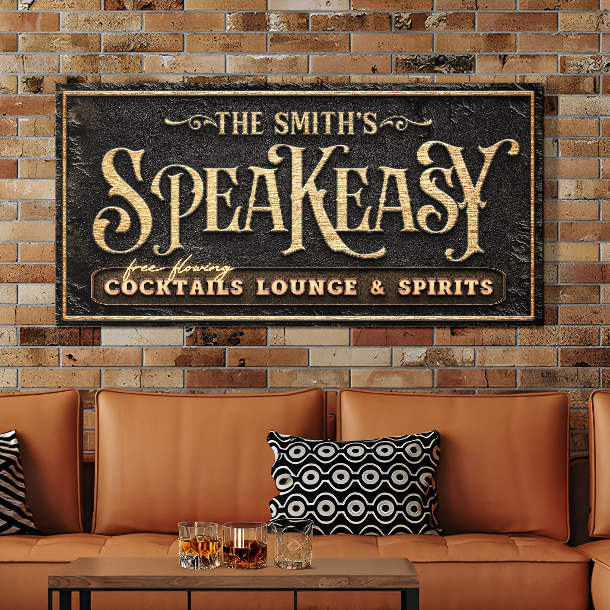 Speakeasy Personalized Bar Sign on sale at MyriadMart