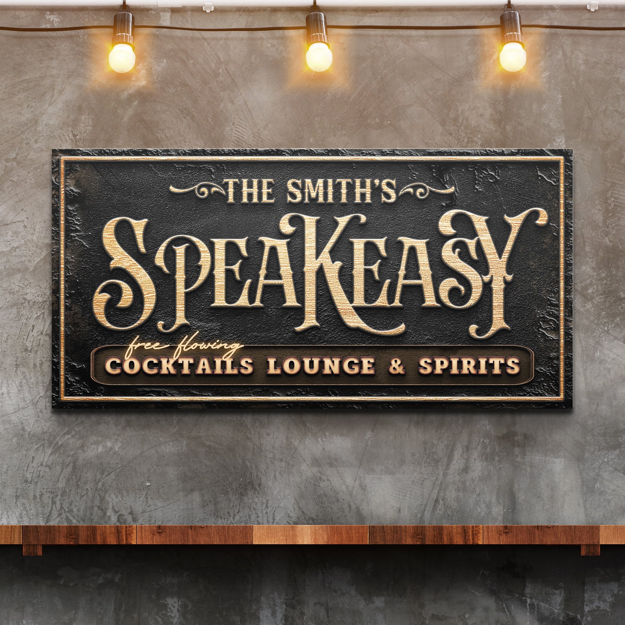 Speakeasy Personalized Bar Sign on sale at MyriadMart