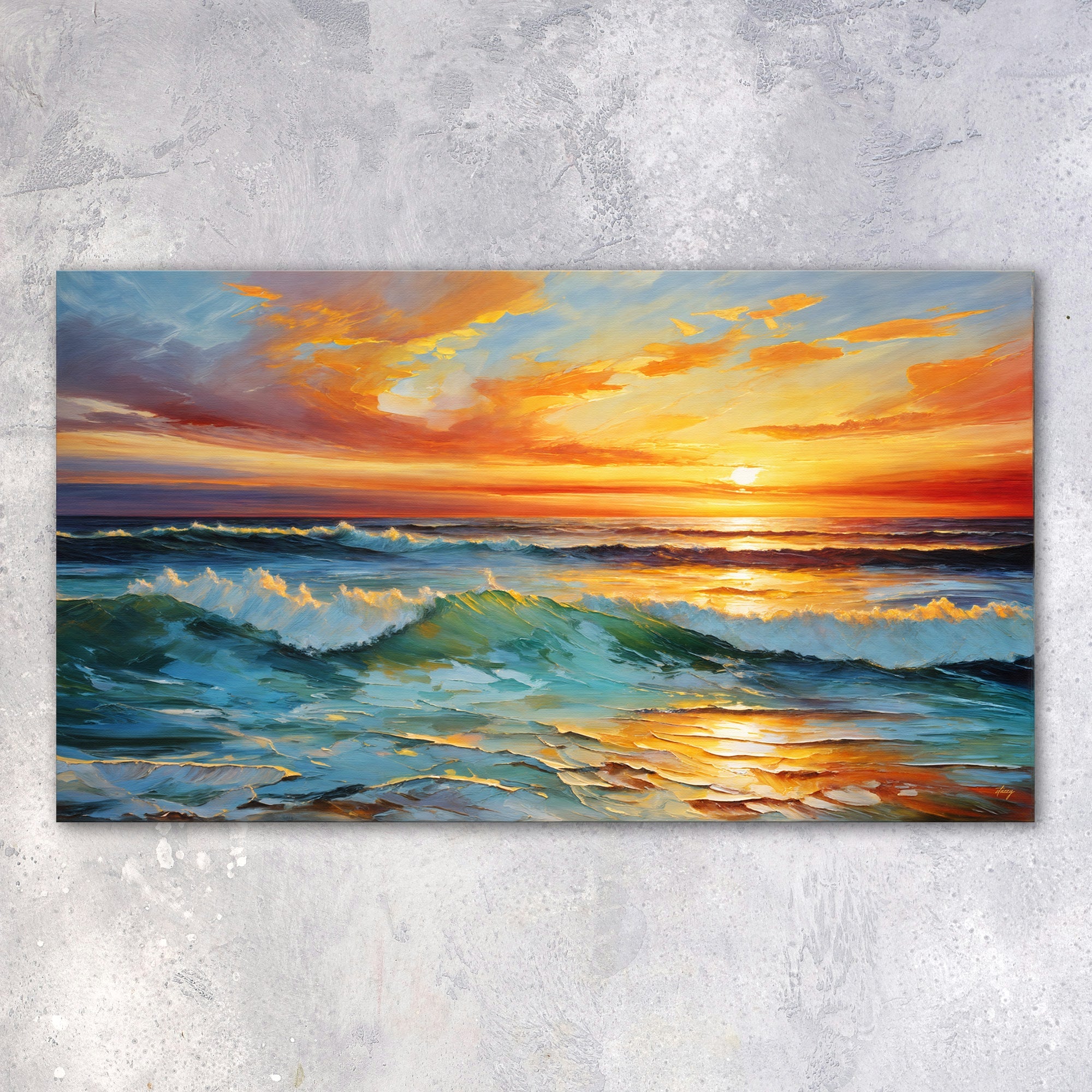Canvas Print: "Sunset Surge" on sale at MyriadMart