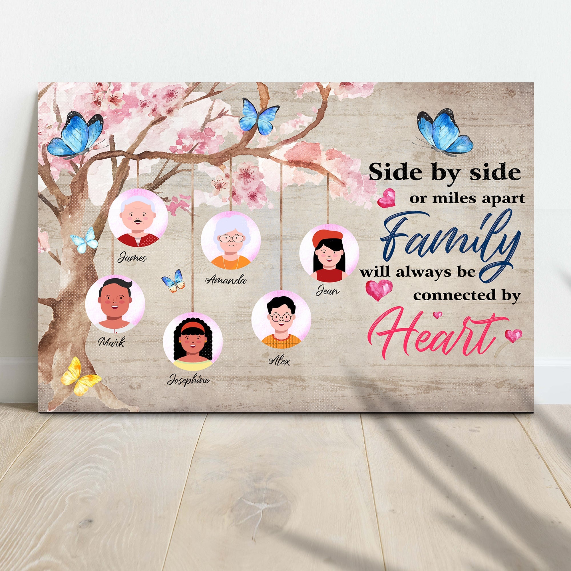 Family Will Always Be Connected By Heart Sign II on sale at MyriadMart