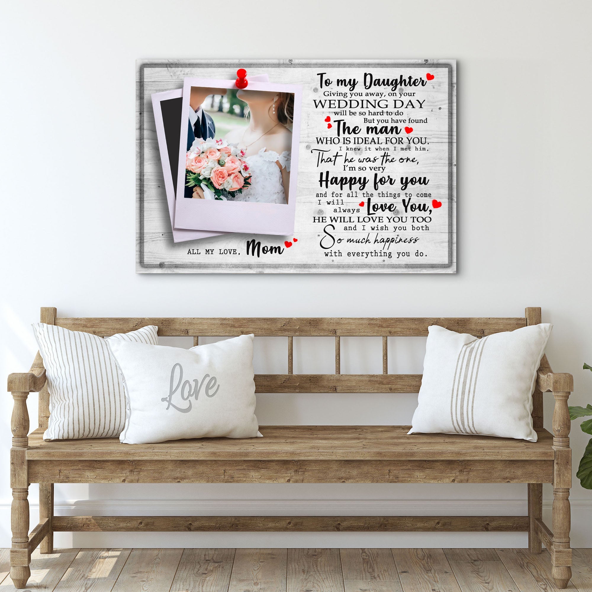 To My Daughter Marriage Message Sign on sale at MyriadMart