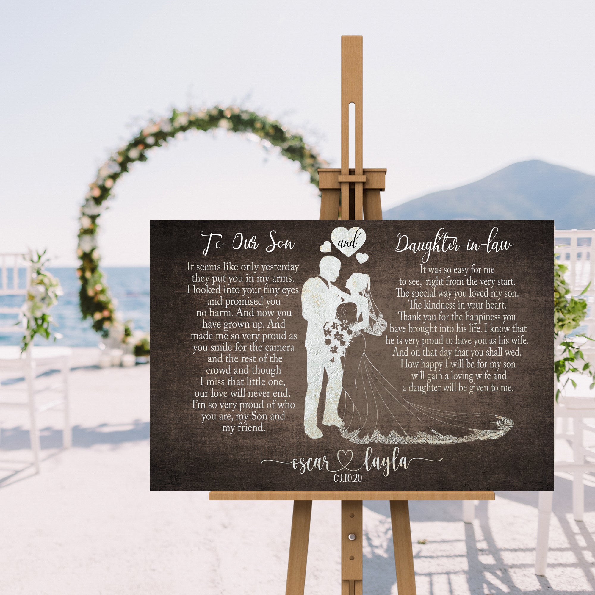 To My Son and Daughter In Law Sign on sale at MyriadMart