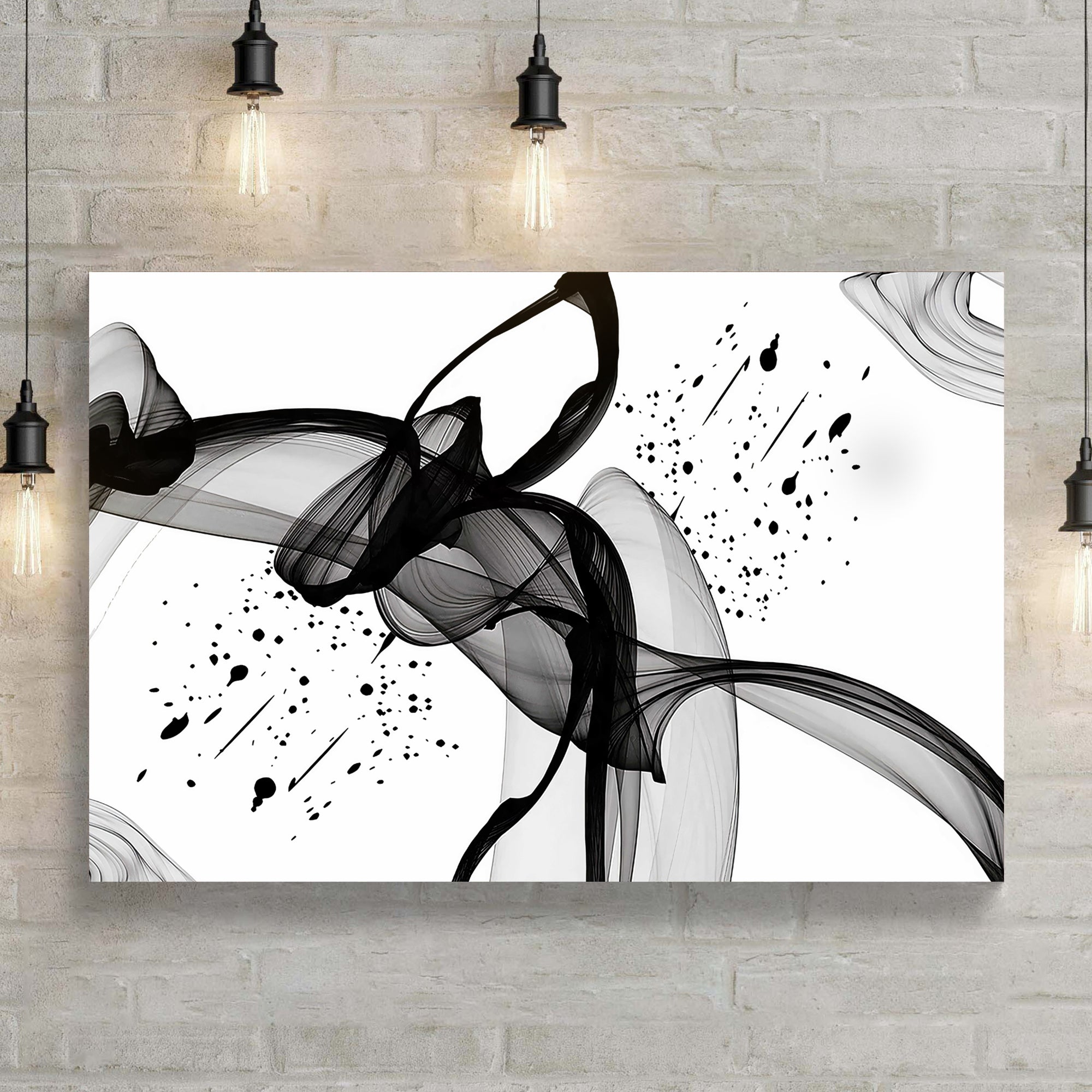 Minimalist Black Abstract Canvas Wall Art on sale at MyriadMart