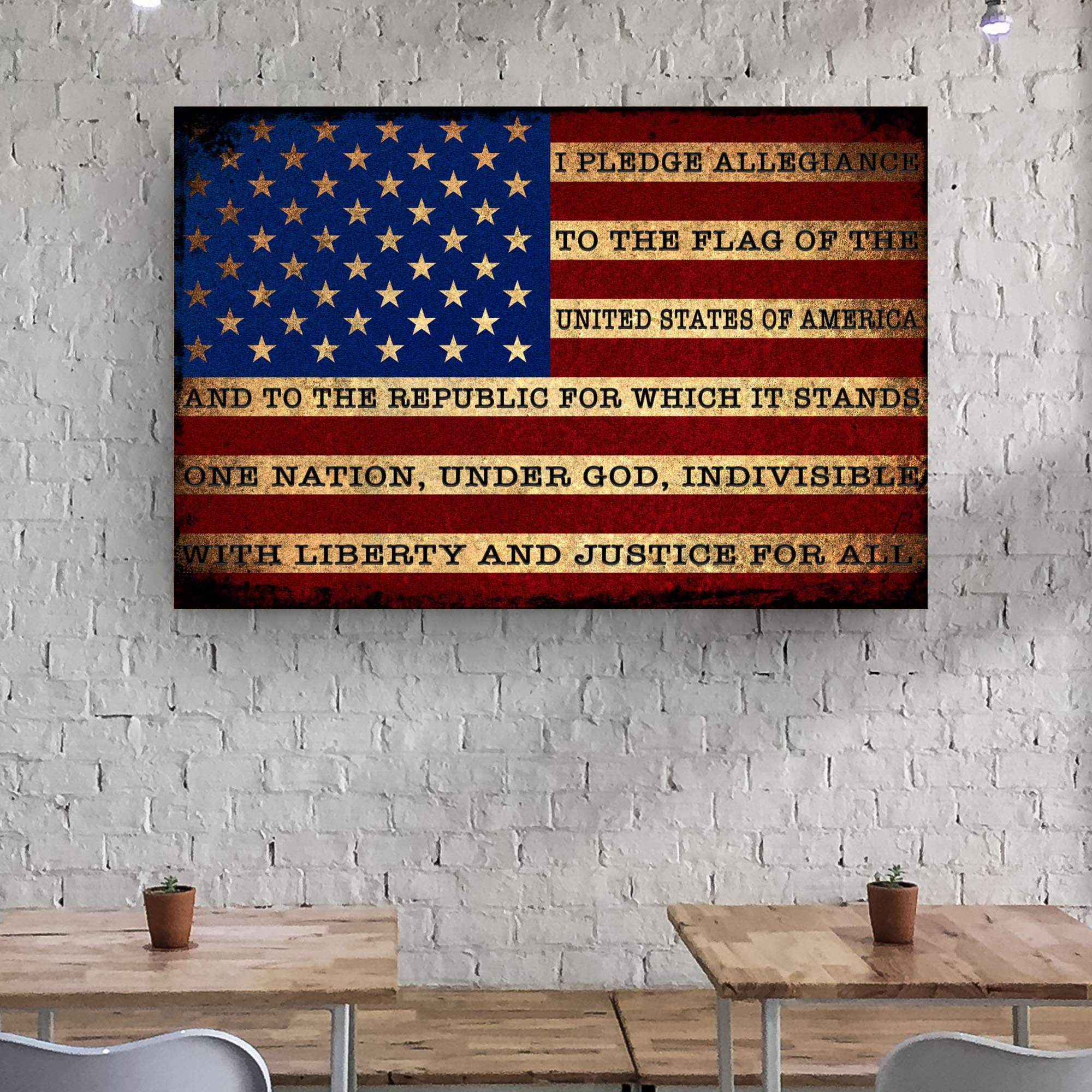 I Pledge Allegiance To The Flag Of USA Sign on sale at MyriadMart