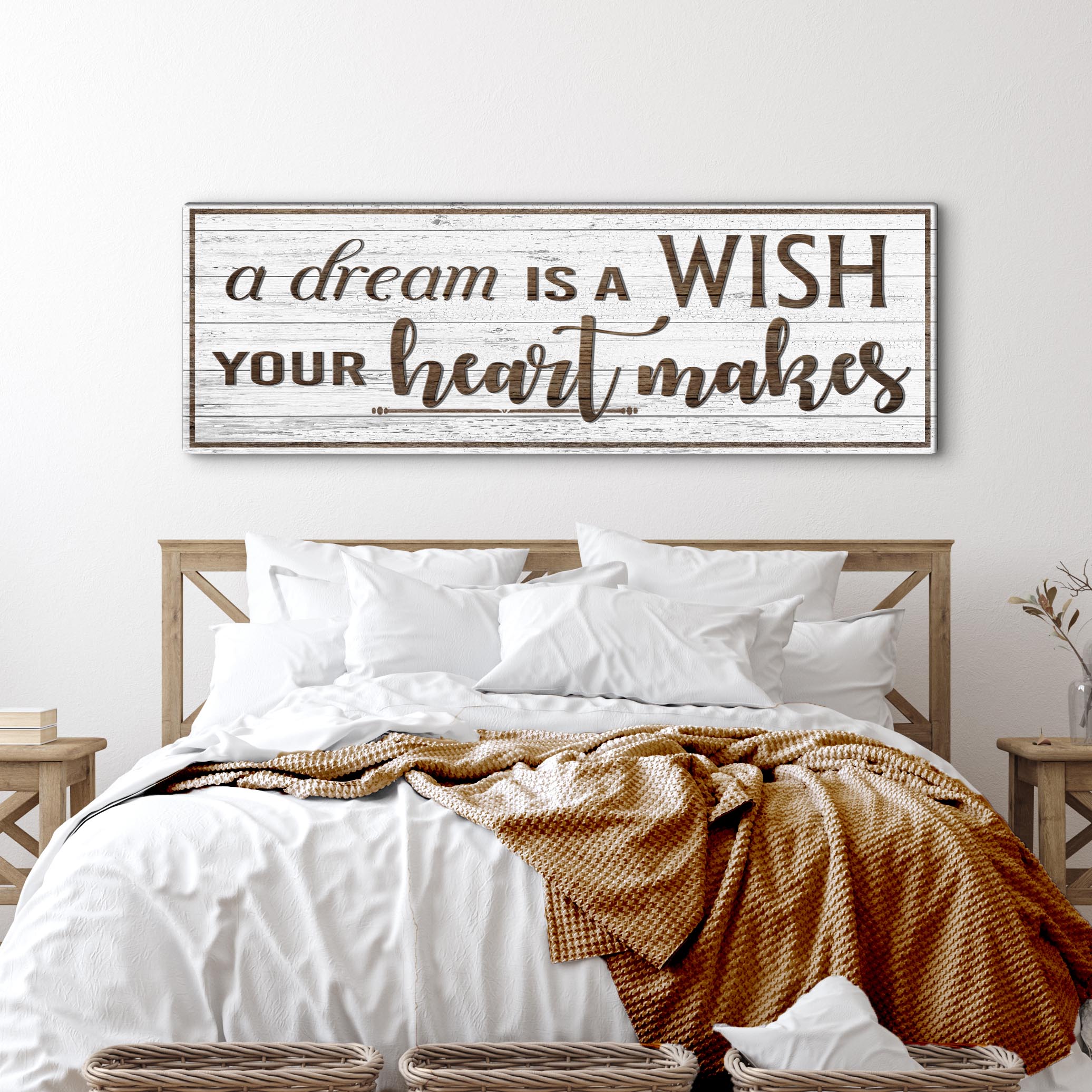 A Dream Is A Wish Your Heart Makes Inspirational Sign on sale at MyriadMart