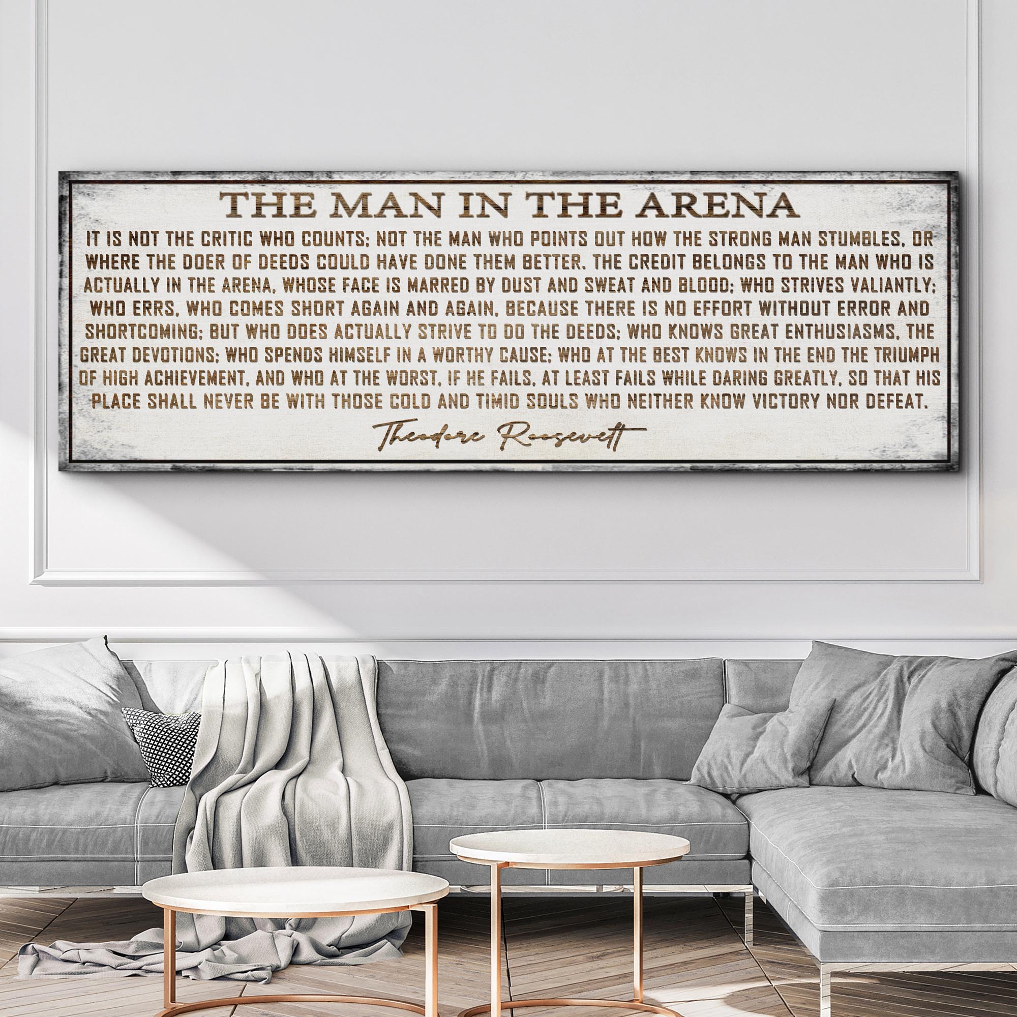 The Man In The Arena Sign VI on sale at MyriadMart