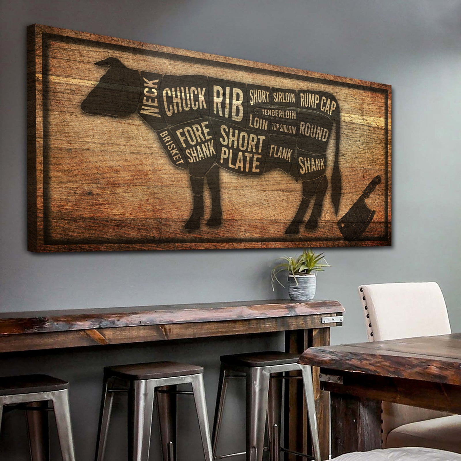 Cow Butcher Kitchen Sign II on sale at MyriadMart