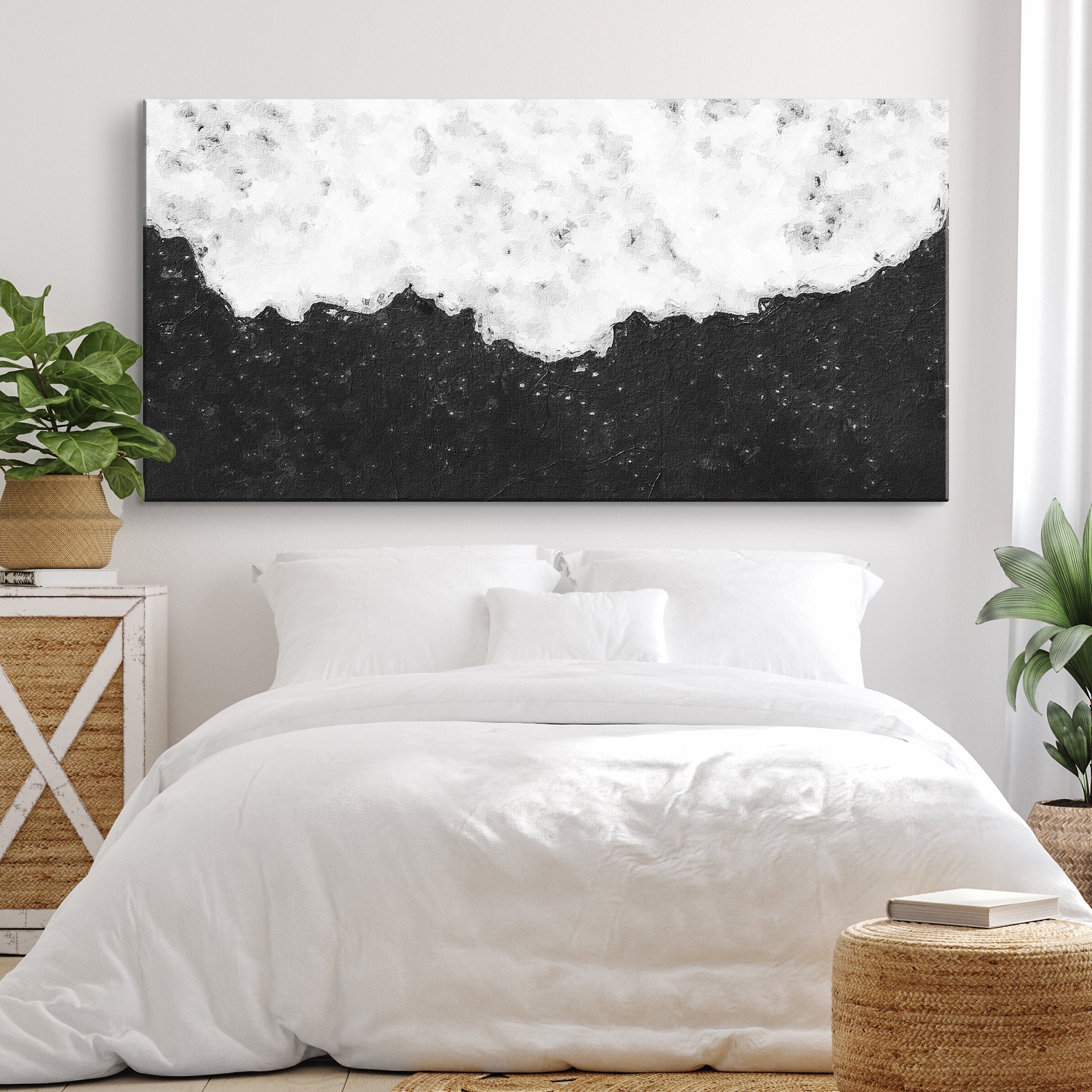 Black And White Painting Canvas Wall Art on sale at MyriadMart