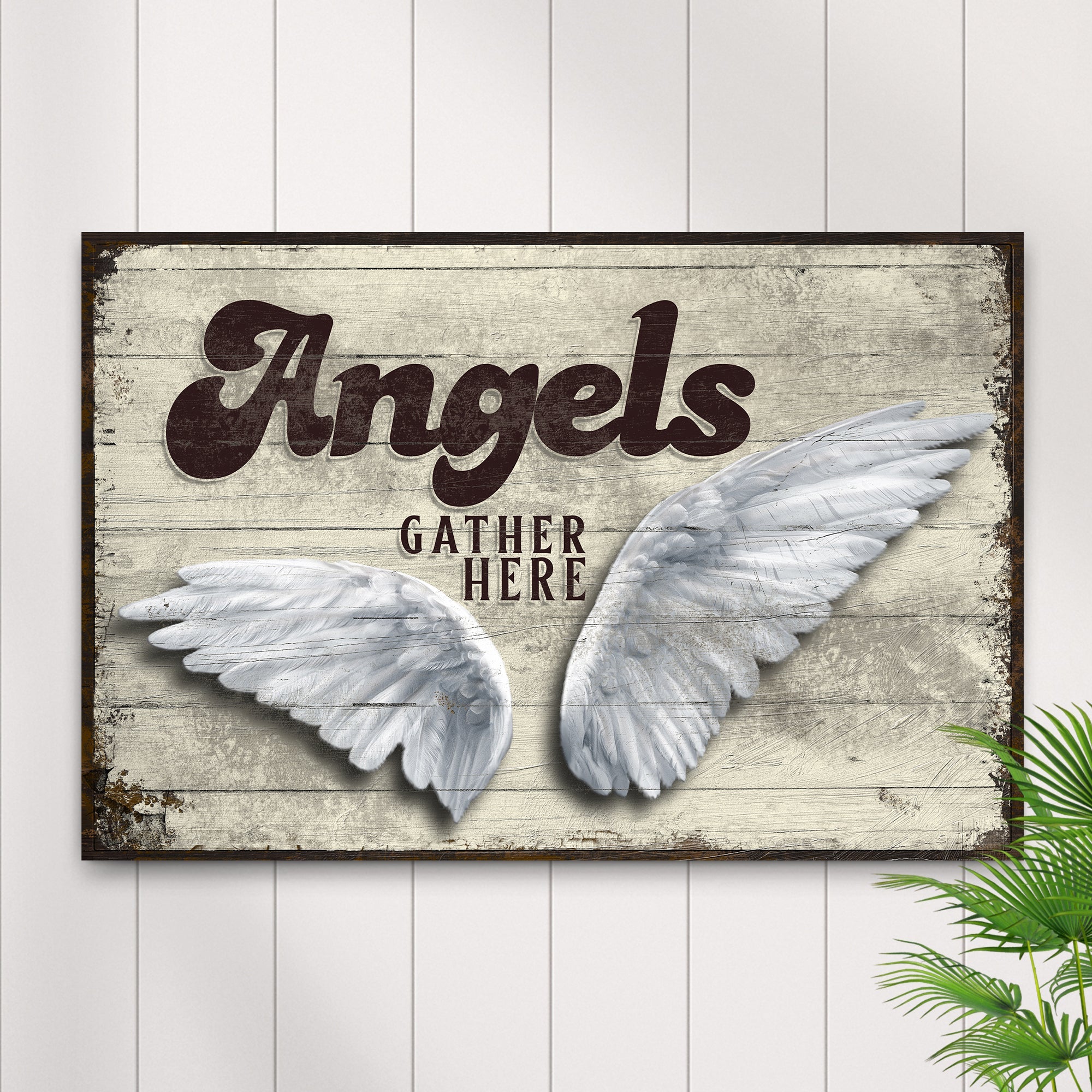 Angels Gather Here Sign II on sale at MyriadMart