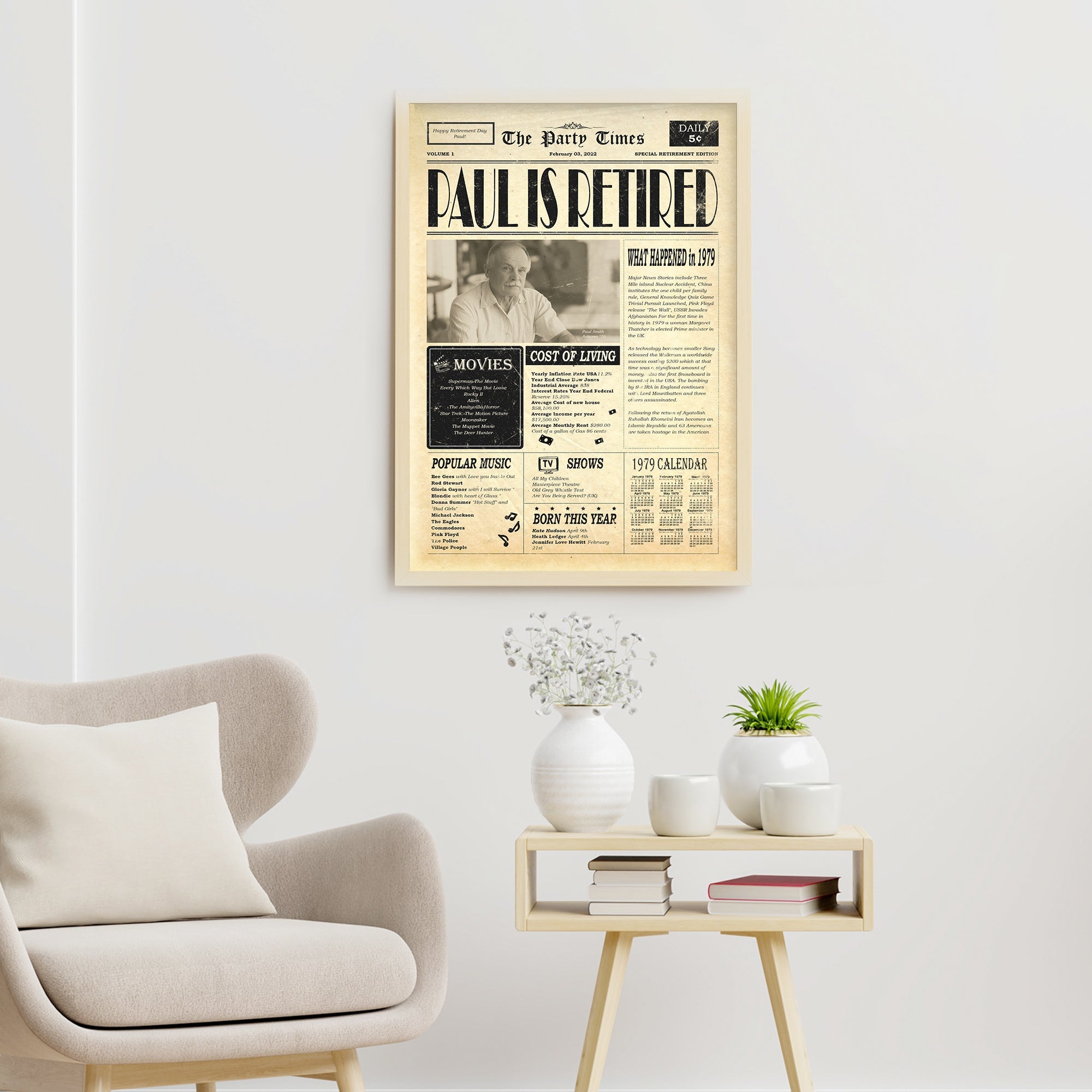 Newspaper Retirement Gift Sign on sale at MyriadMart