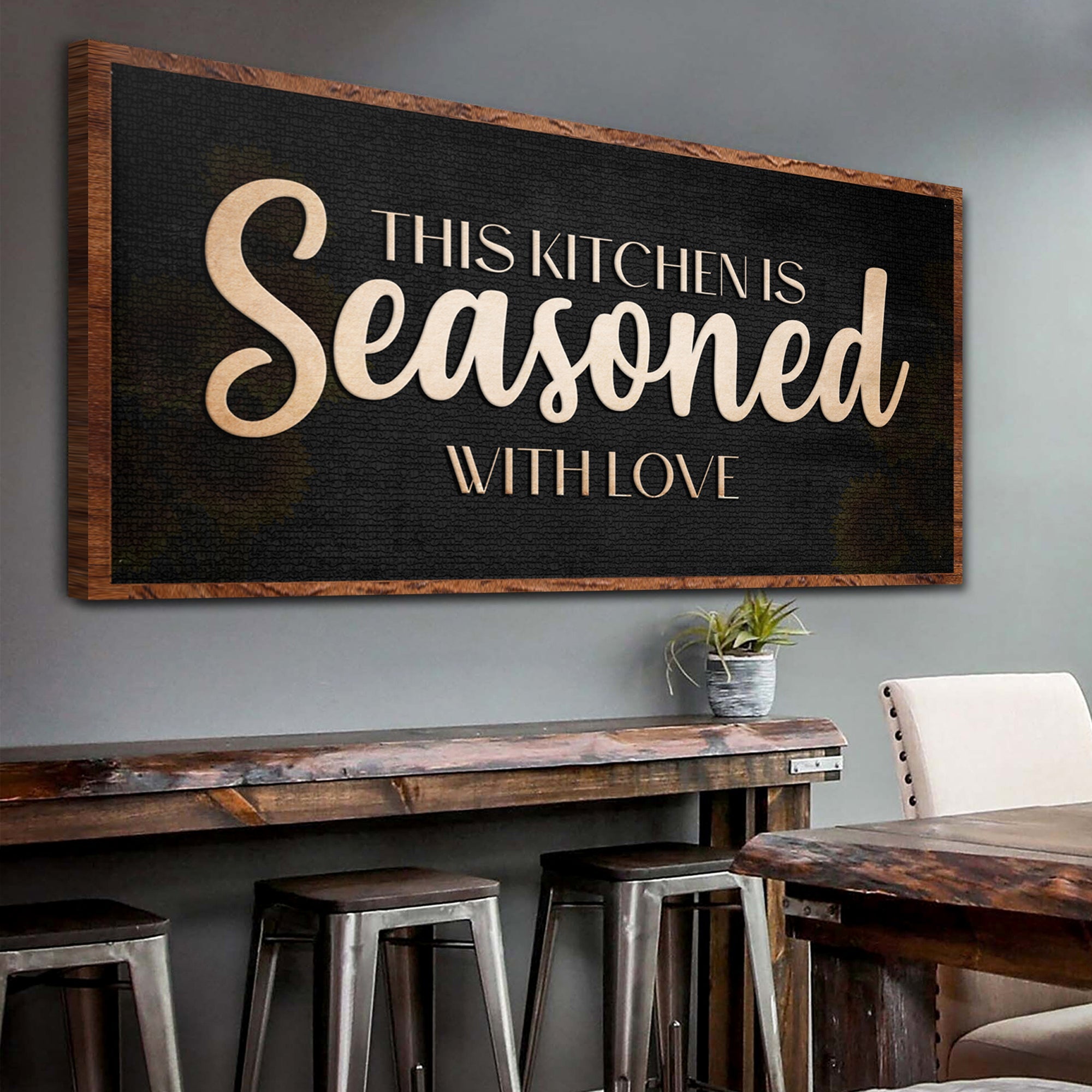 This Kitchen Is Seasoned With Love Sign on sale at MyriadMart