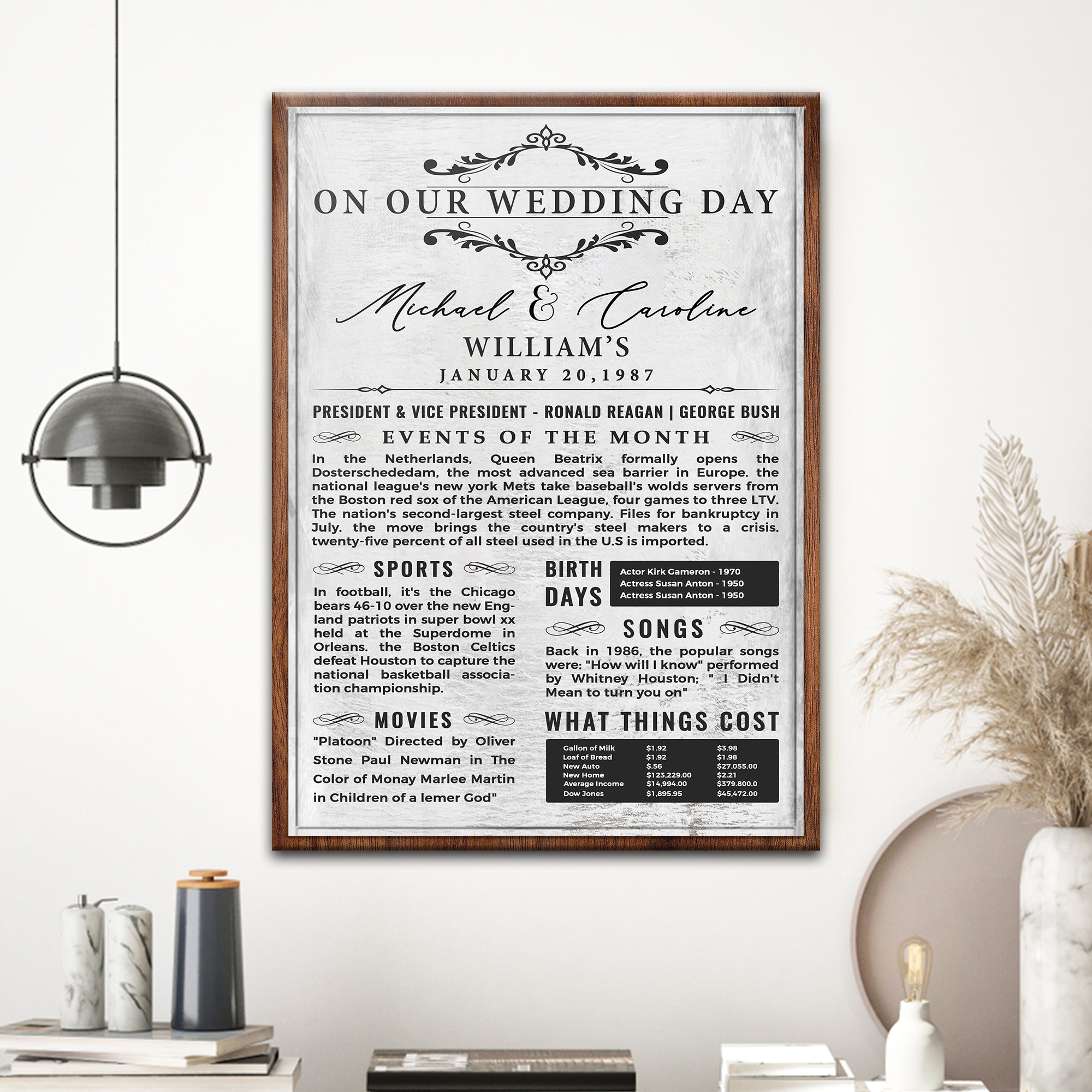 Wedding Anniversary Chronicle Sign on sale at MyriadMart