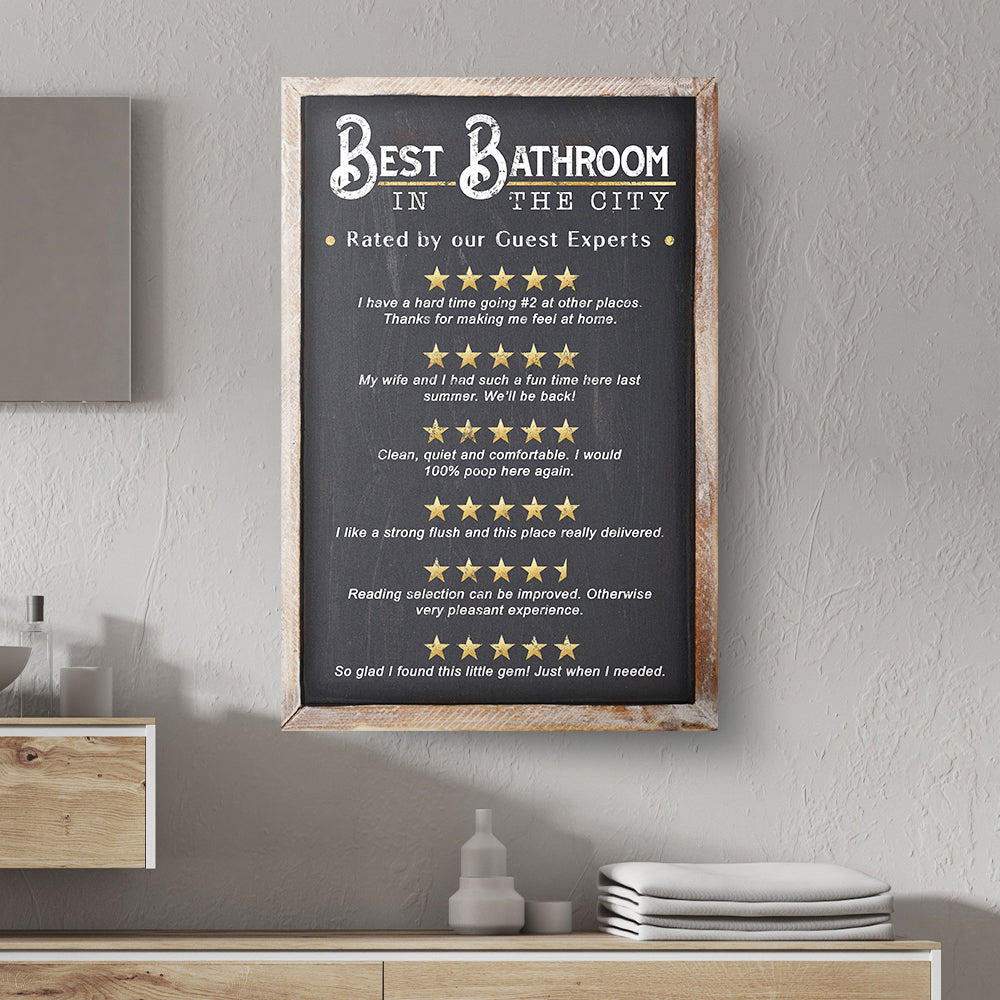 Best Bathroom In The City Sign II on sale at MyriadMart