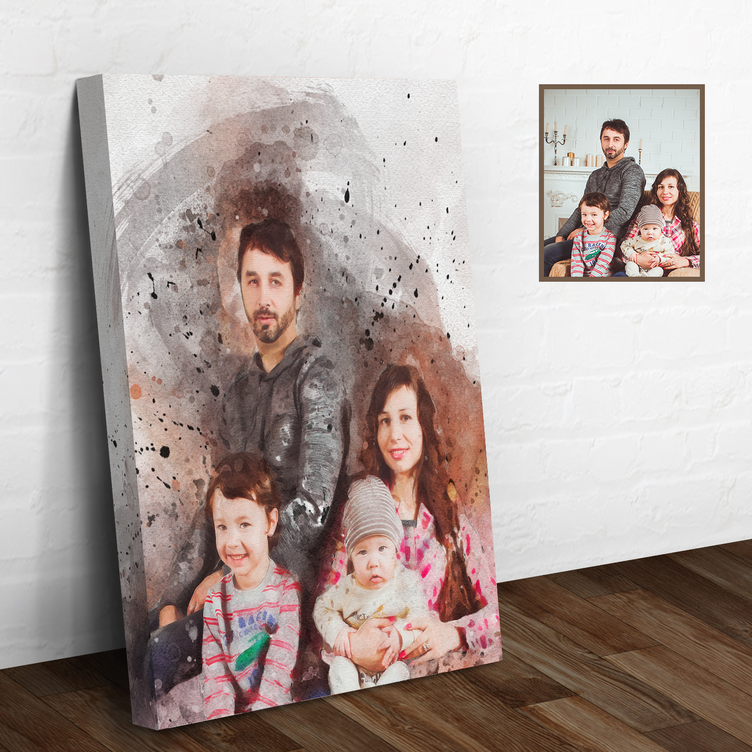 Family Watercolor Portrait Sign on sale at MyriadMart